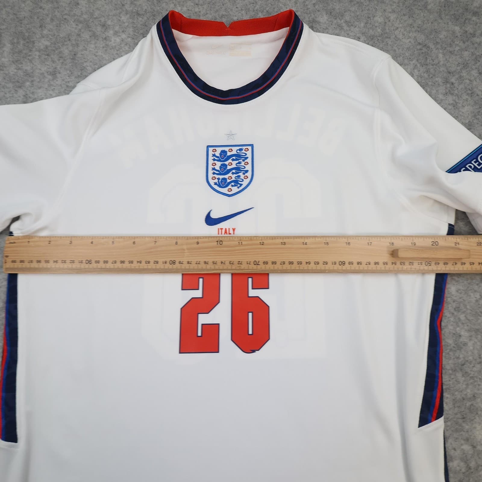 England Home Shirt Mens Large White Euro 2020 2021 Final Nike Bellingham 26 photo 14