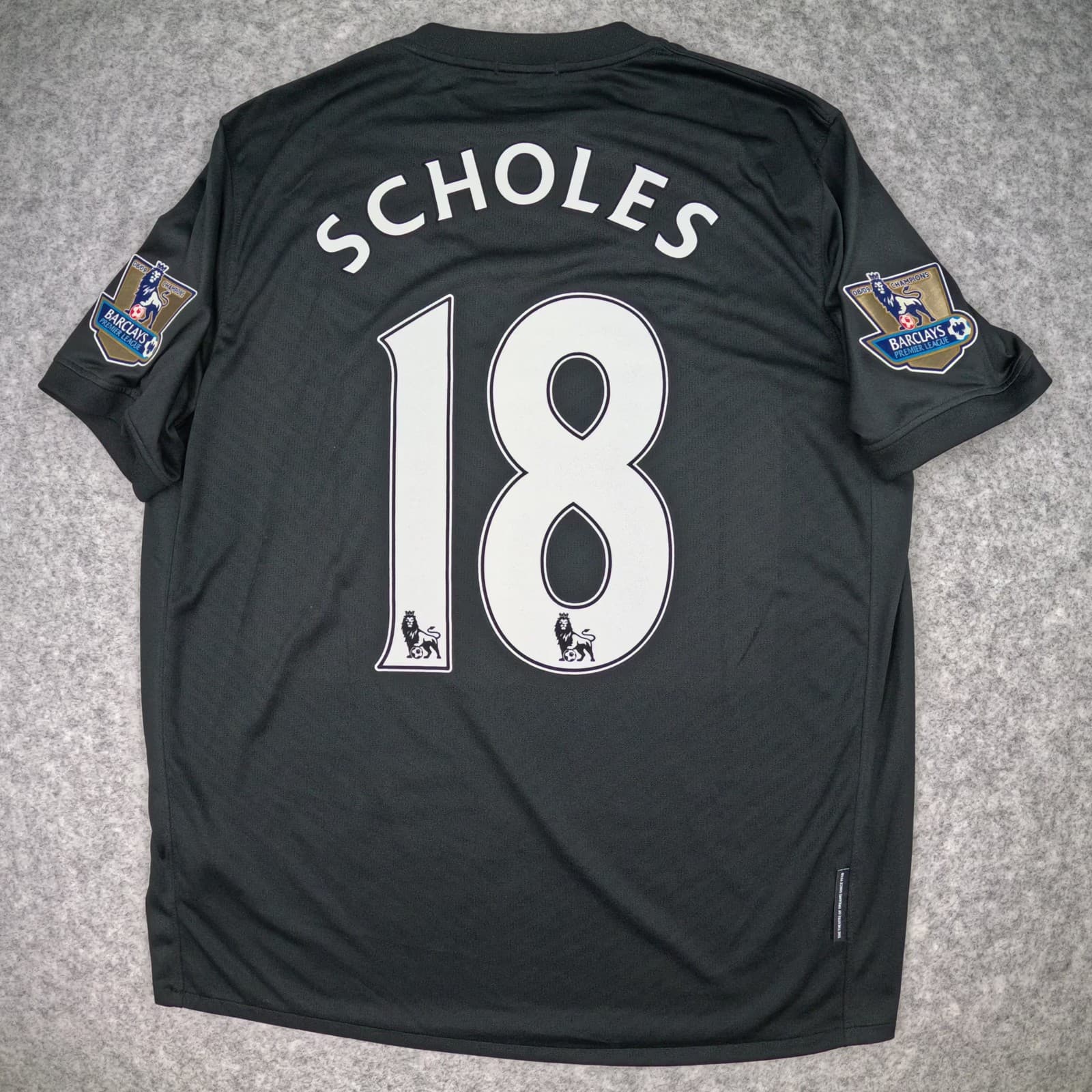 Manchester United Football Shirt Large Black Away 2009 2010 Nike Scholes 18