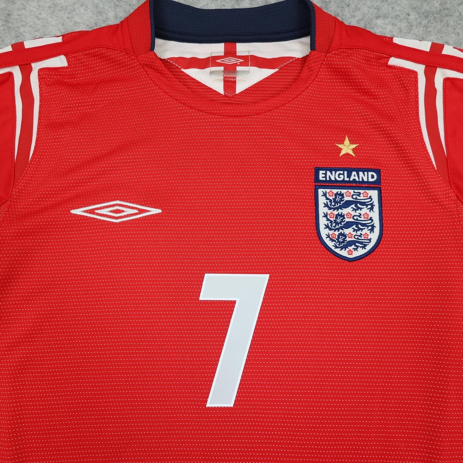 Vintage England Away Shirt Mens Small Red 2004 2006 Football Umbro Beckham 7 photo 6