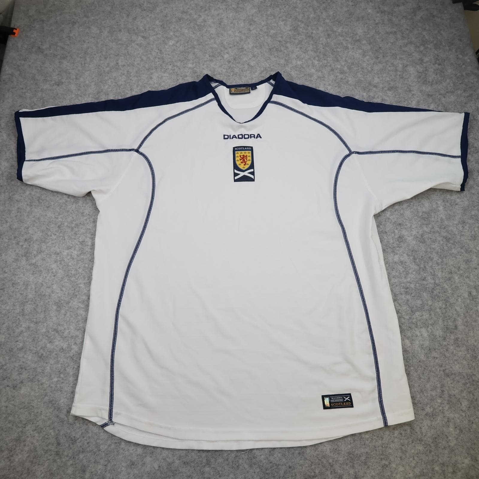 Scotland Away Shirt Mens XL White Short Sleeve 2003 2005 Diadora Jersey