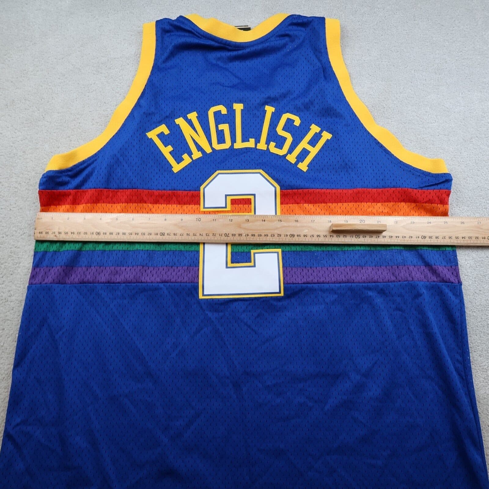 Denver Nuggets Jersey 2XL Reebok NBA Alex English Hardwood Classics 1987 1988 photo 14