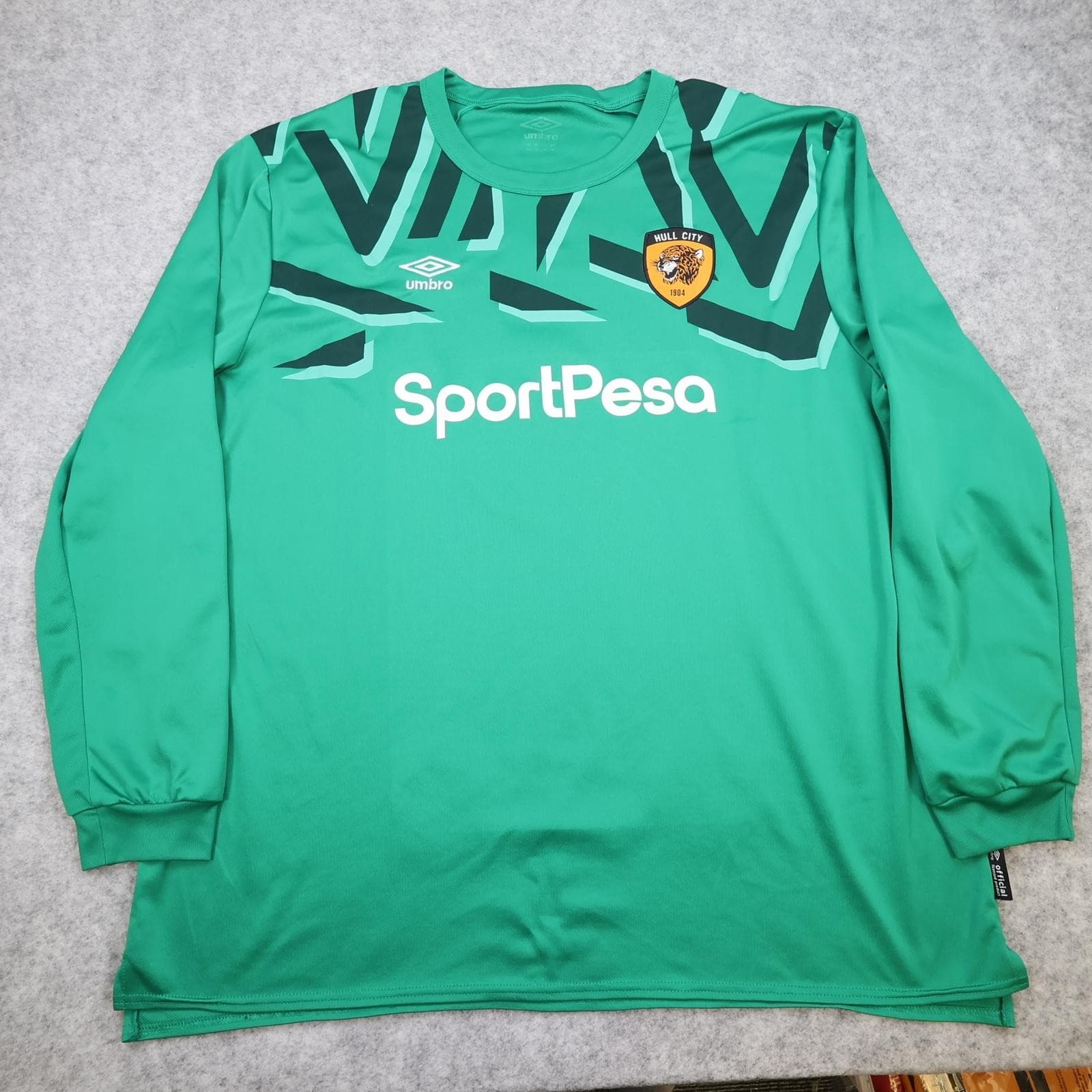 Hull City Goalkeeper Shirt Mens Large Green EFL Football Umbro SportPesa Long 1 photo 2