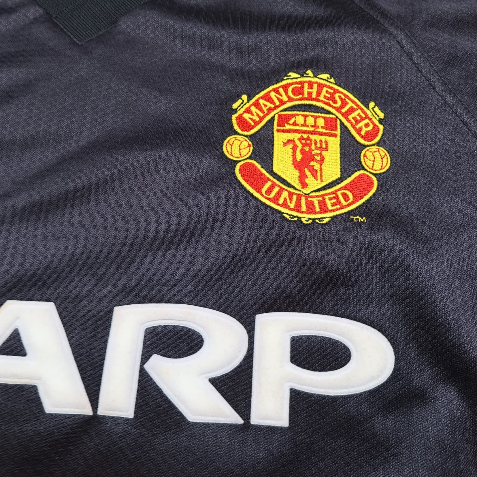 Vintage Manchester United Shirt Extra Large Black Third Kit 1998 1999 Jersey photo 5