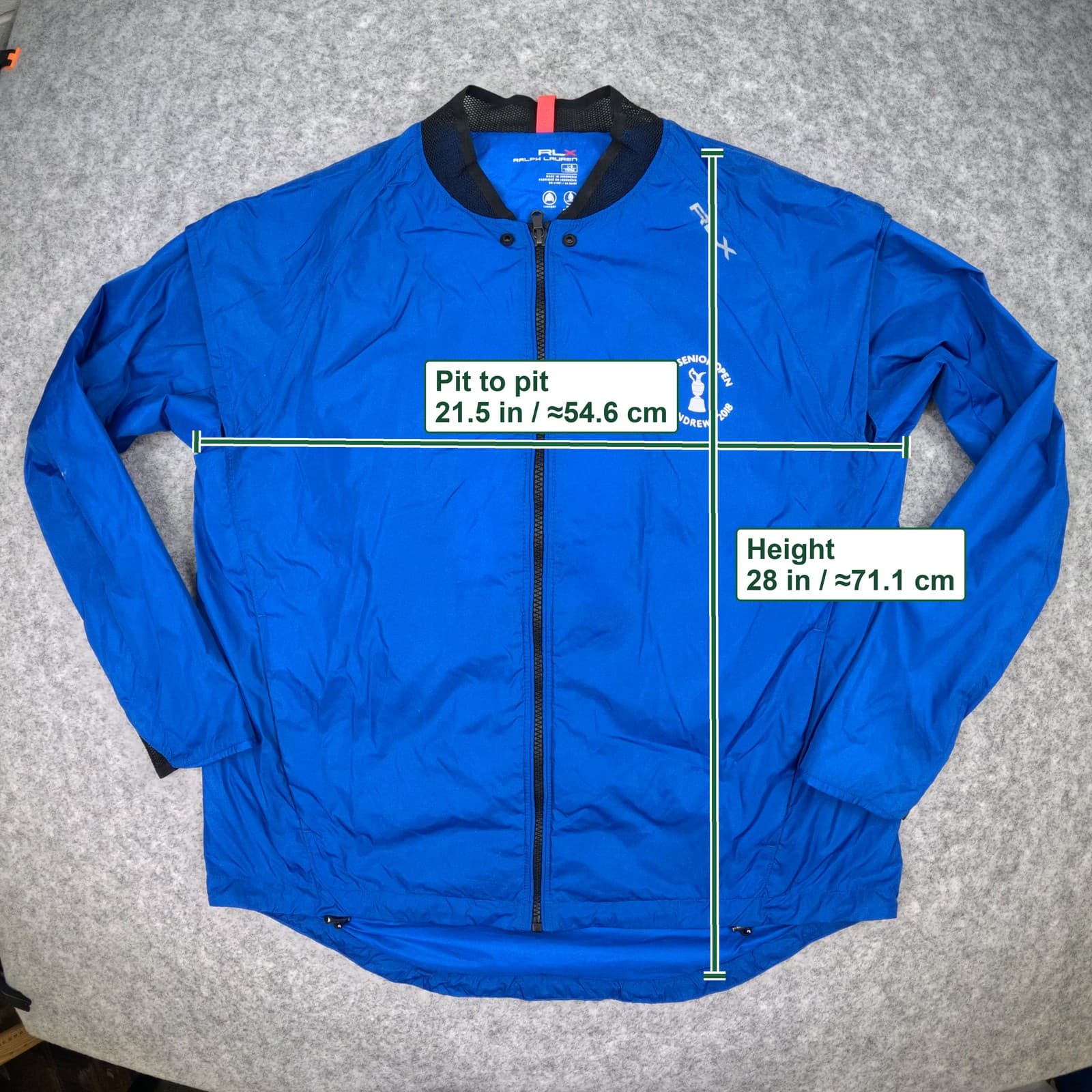 Ralph Lauren RLX Jacket Large Womens Blue 2018 Senior Open St Andrews 2018 photo 4