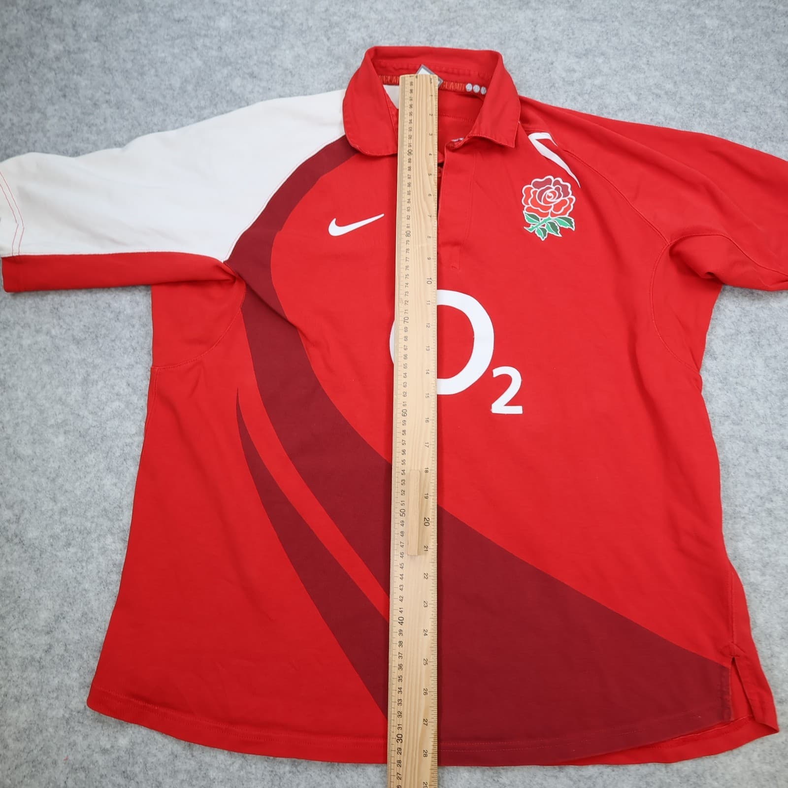 England Rugby Shirt 2XL Red Away Kit 2002 2003 Nike Jersey O2 XXL photo 12