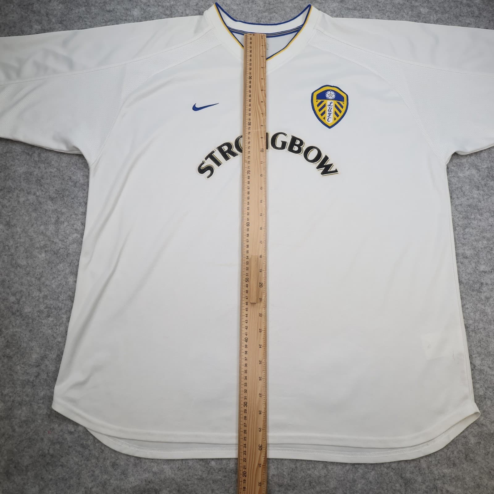 Vintage Leeds United Shirt 2XL White Home Kit 2000 2002 Jersey Strongbow XXL photo 14