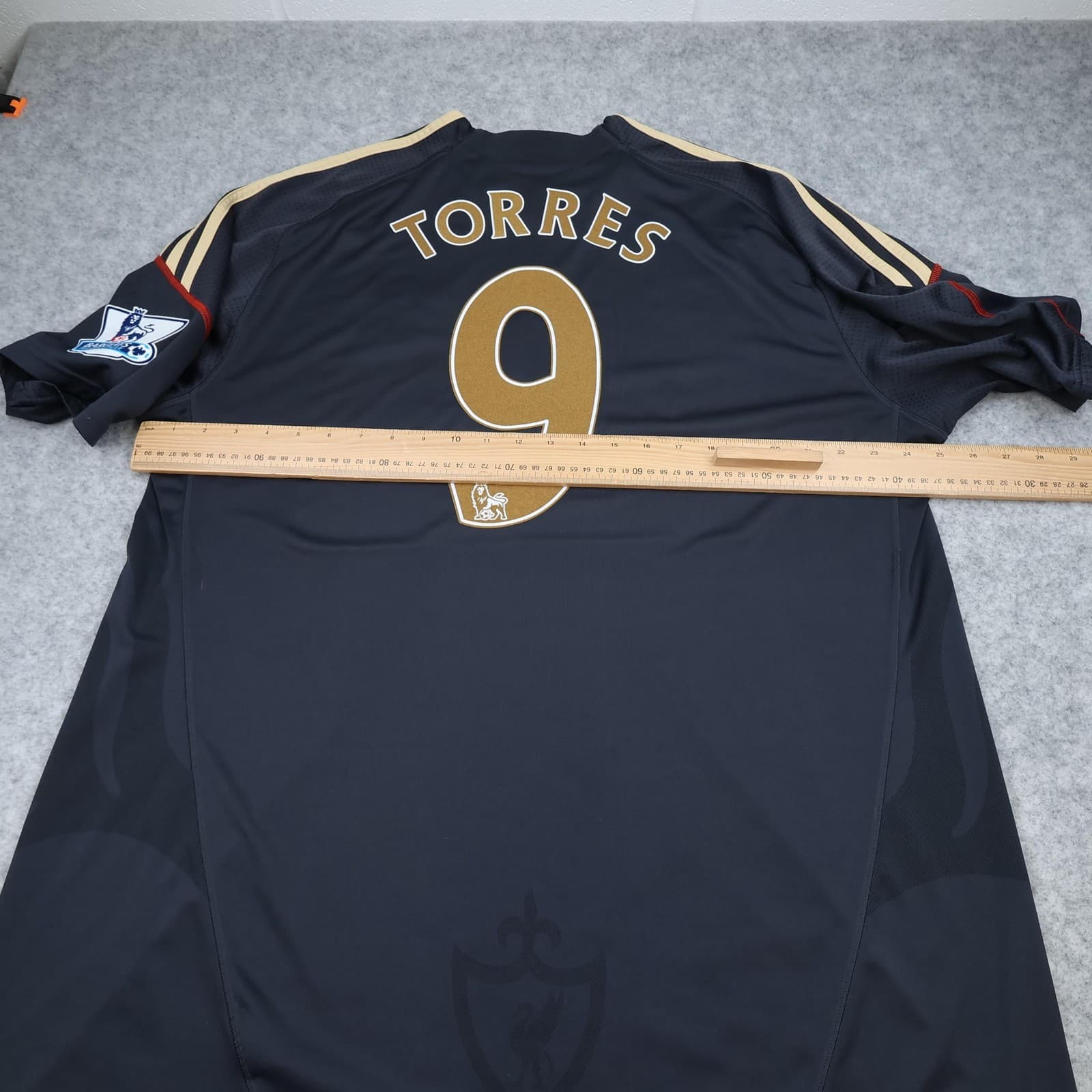 Liverpool Shirt Mens 3XL Black 2009 2010 Football Adidas Torres 9 Soccer Jersey photo 12