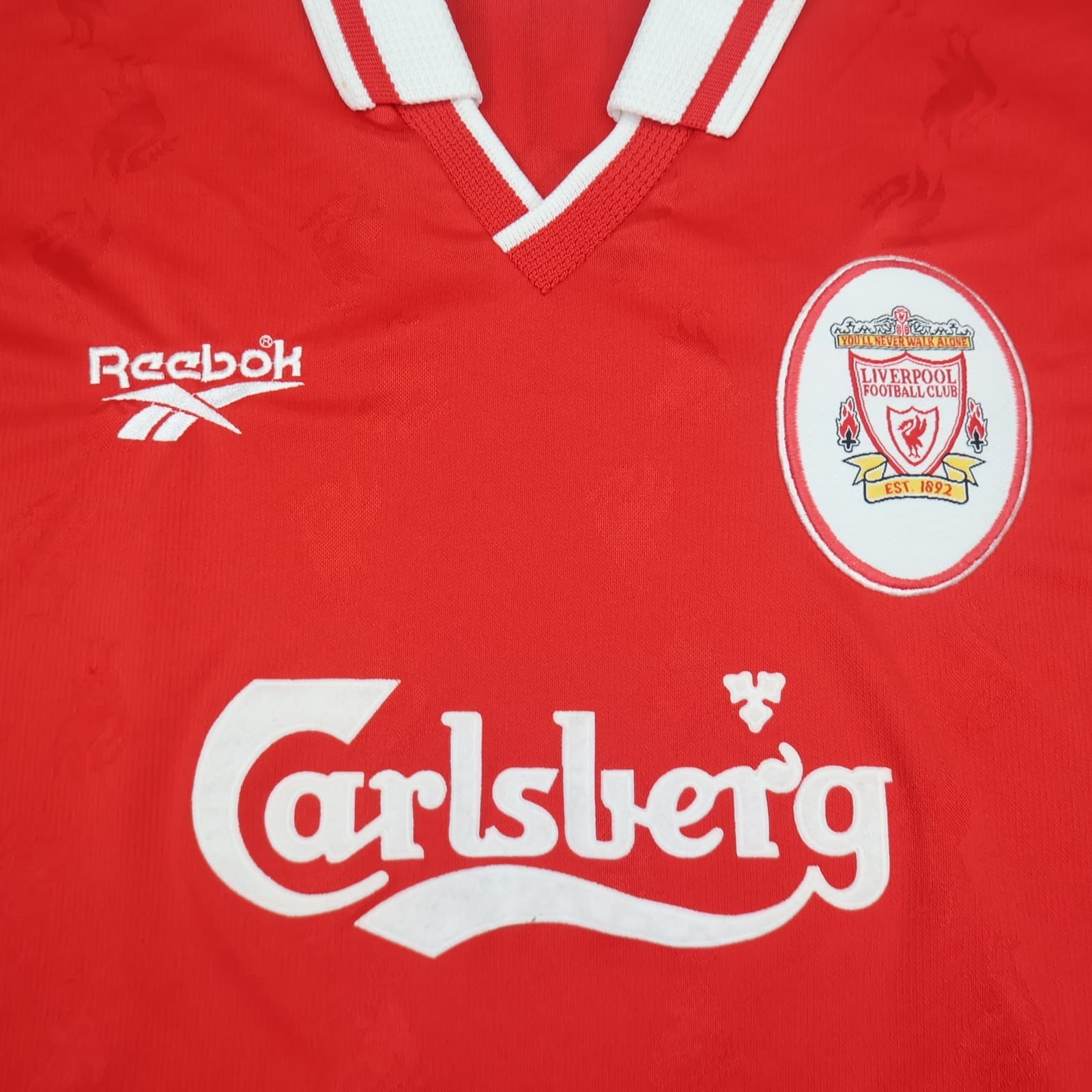 Vintage Liverpool Shirt Large Red Home Kit 1997 1999 Reebok Jersey 42/44 Fowler photo 4