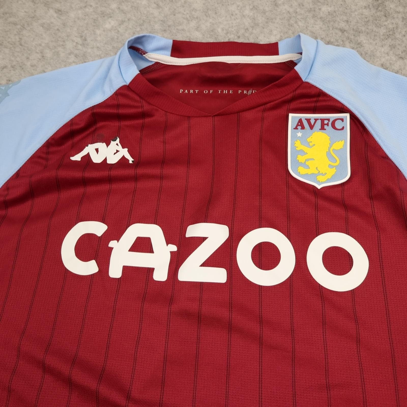 Aston Villa Shirt Mens 3XL Red Home 2020 2021 Football Kappa Cazoo Jersey photo 3