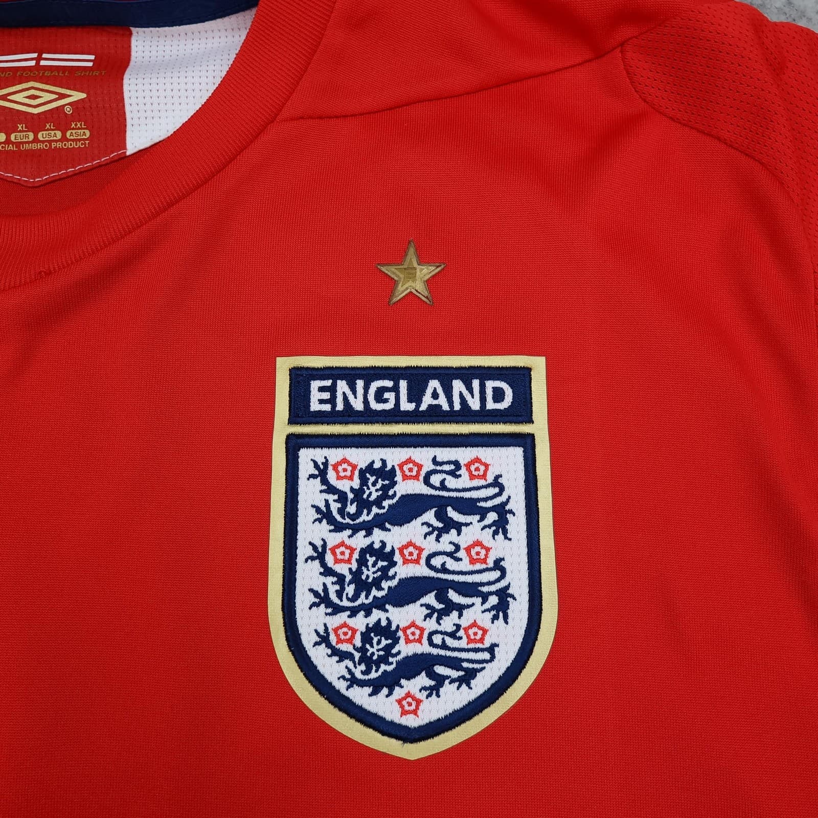 England Away Shirt Mens XL Red 2006 2008 Football Umbro Beckham 7 Jersey Top photo 3