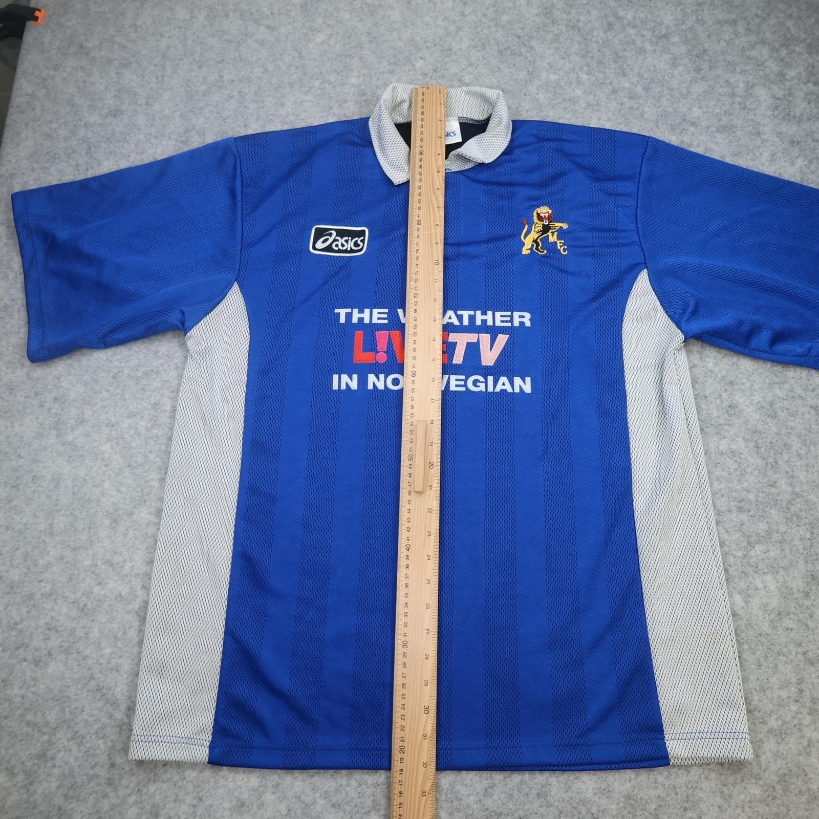 Vintage Millwall Shirt Mens 2XL Blue 1997 1999 Asics LIVETV Norwegian 90s Jersey photo 11
