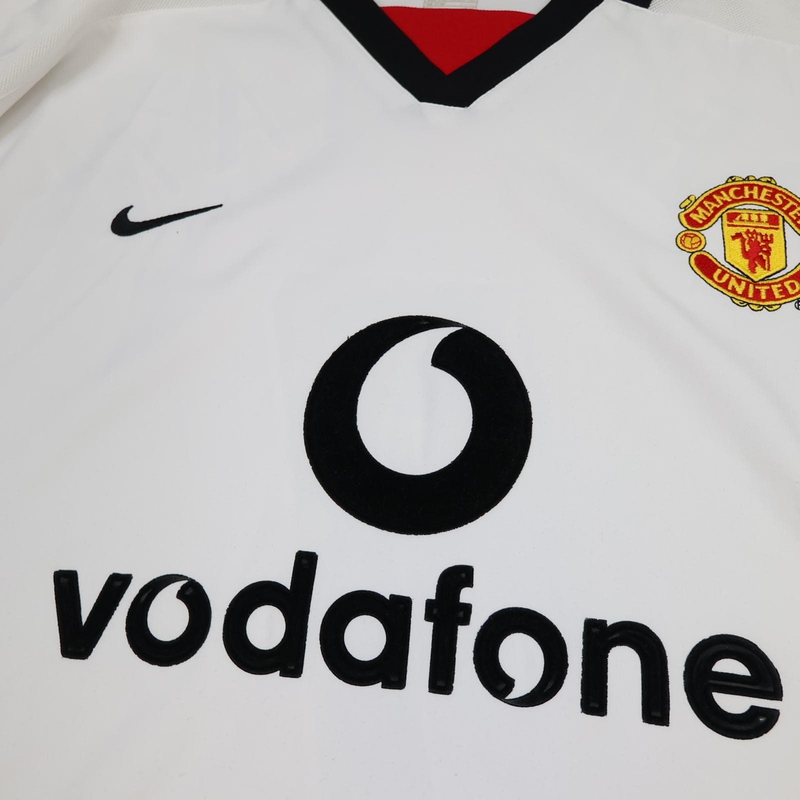Manchester United Shirt Mens 2XL White Away 2002 2003 Nike Beckham 7 Jersey photo 3