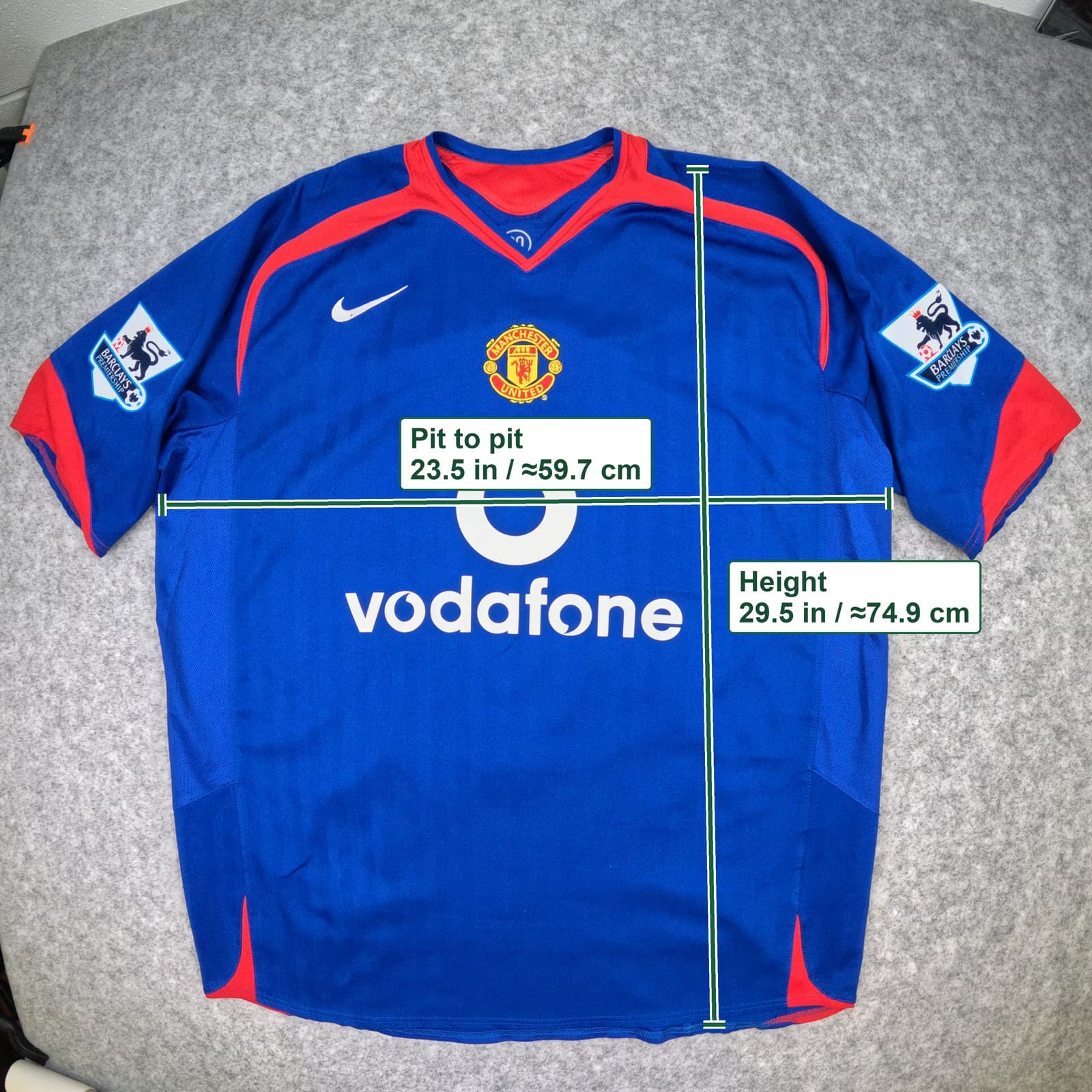 Manchester United Football Shirt XL 2005 2006 Away Nike Ronaldo 7 Soccer Jersey photo 7