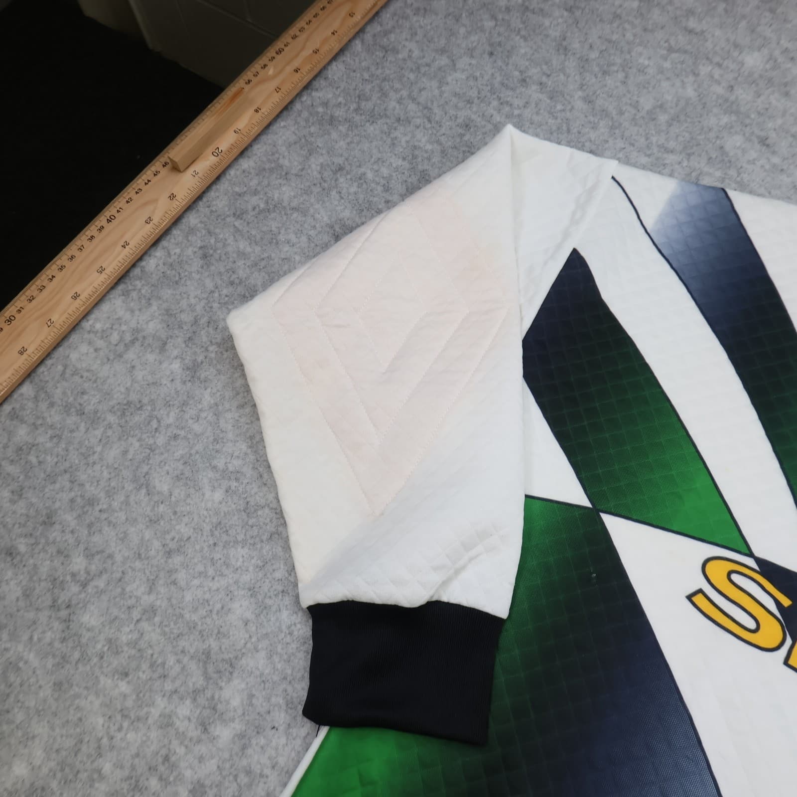 Vintage Manchester United Shirt Medium Green White Goalkeeper Shirt 1996 1997 photo 11
