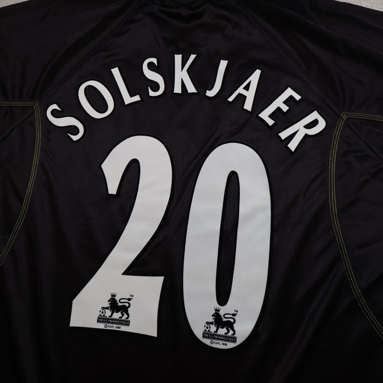 Vintage Manchester United Shirt 2XL Black Third Kit 1998 1999 Jersey Solskjaer photo 6