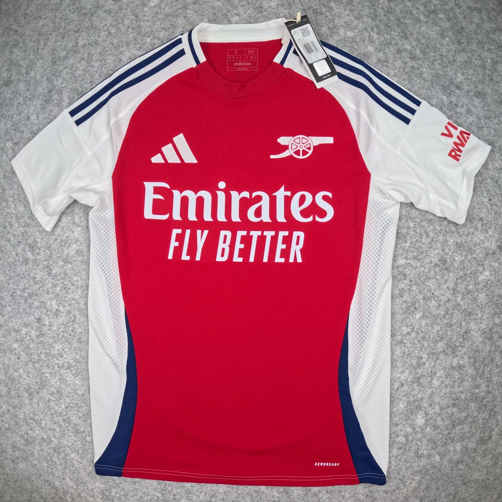 Arsenal Football Shirt Small Red Home adidas Rice 41 2024 2025 Soccer Jersey photo 2