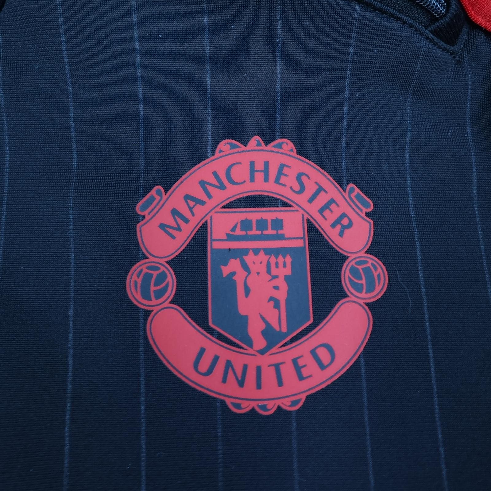 Manchester United Training Top Mens Medium Black Football Adidas Aon 2015 2016 photo 4