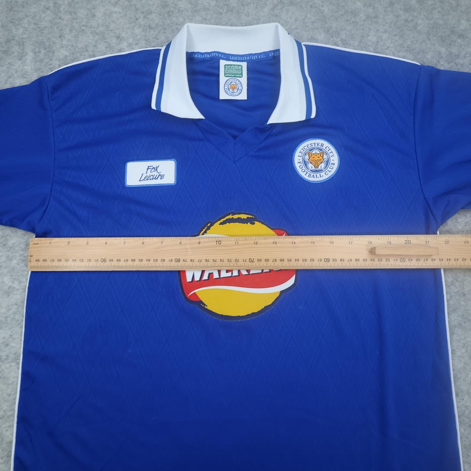 Leicester City Shirt Mens Large Blue Home 1998 2000 Score Draw Walkers Jersey photo 9