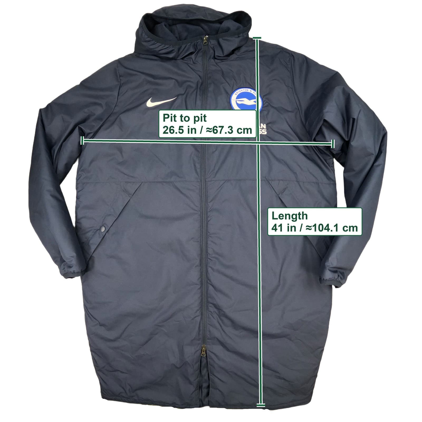 Brighton and Hove Albion Coat Adult Extra Large Blue Nike Park 20 Winter Jacket photo 4