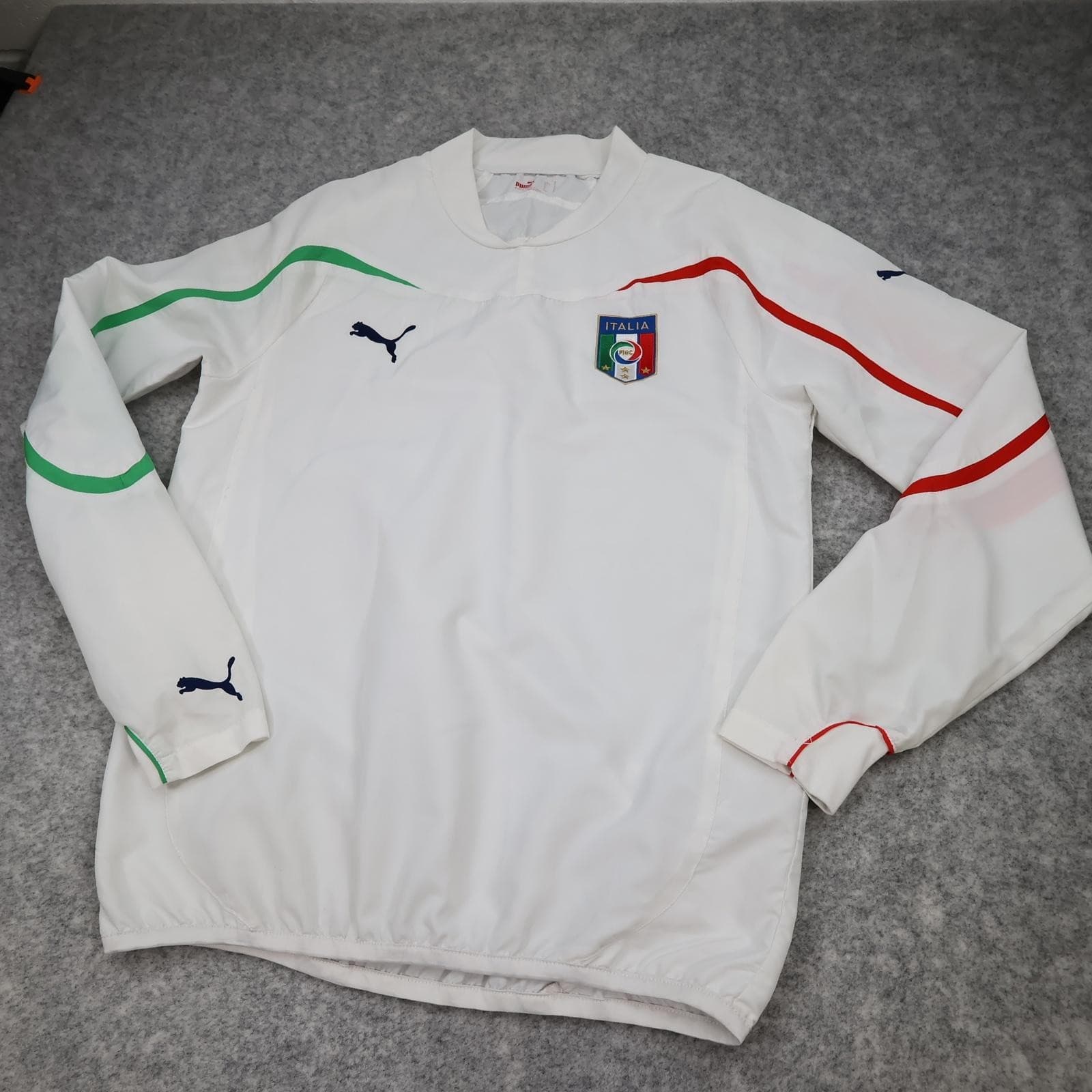 Italy Training Shirt Mens Small White 2010 2012 Football Puma Soccer Pullover photo 3