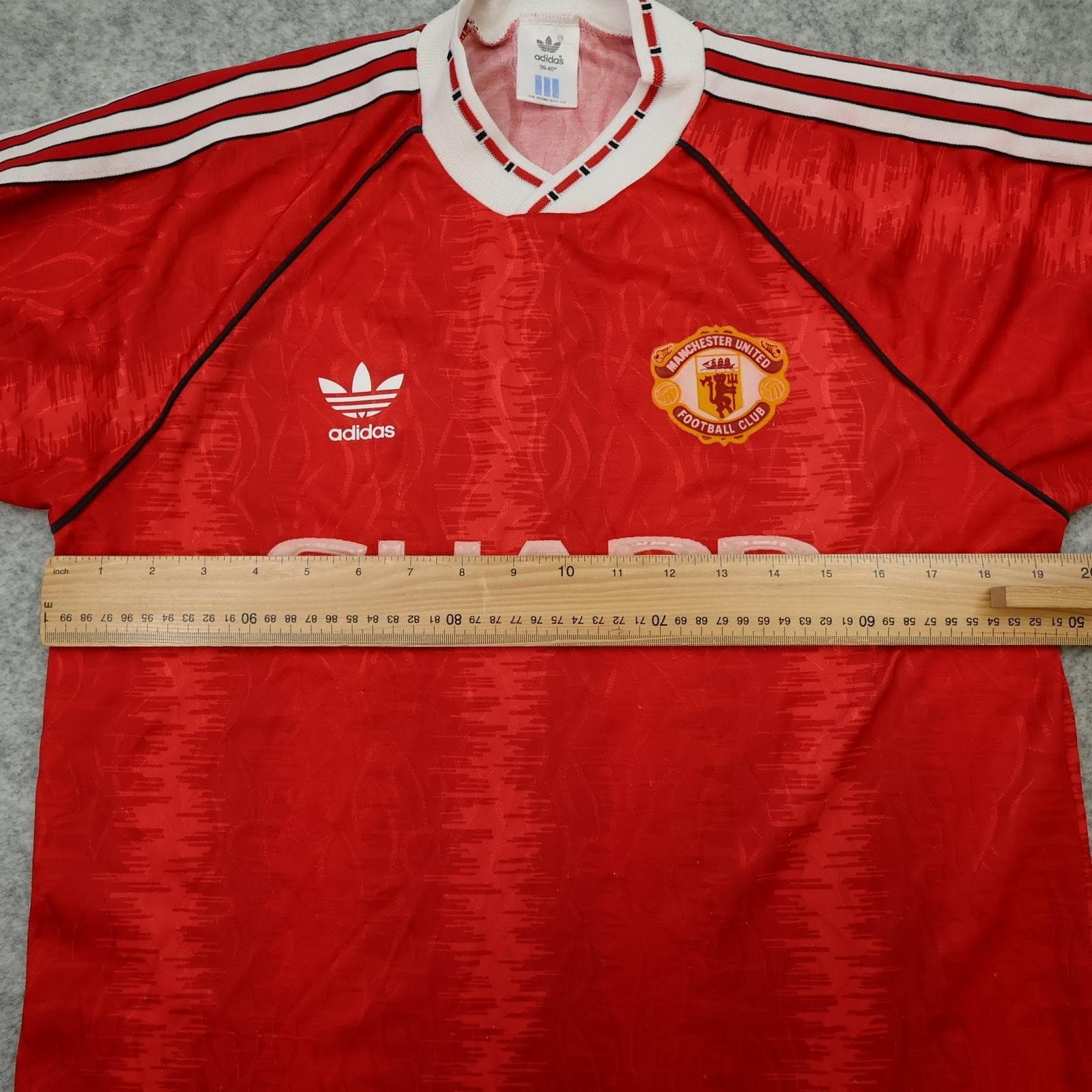 Vintage Manchester United Shirt Mens Medium Red Home 1990 92 Adidas Sharp Jersey photo 9