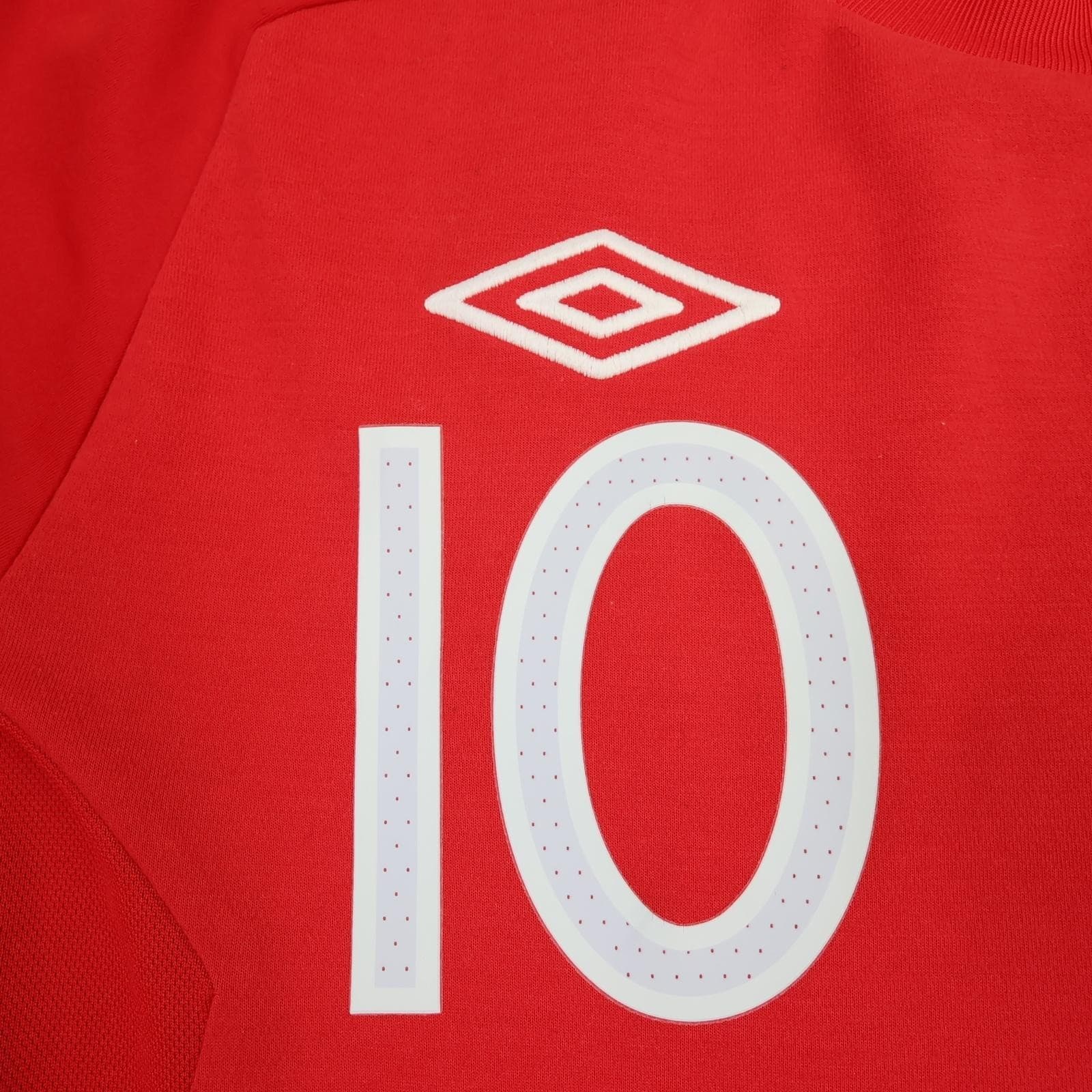 England Away Shirt Mens Large Red 2010 Football Umbro Rooney 10 Jersey Top photo 6