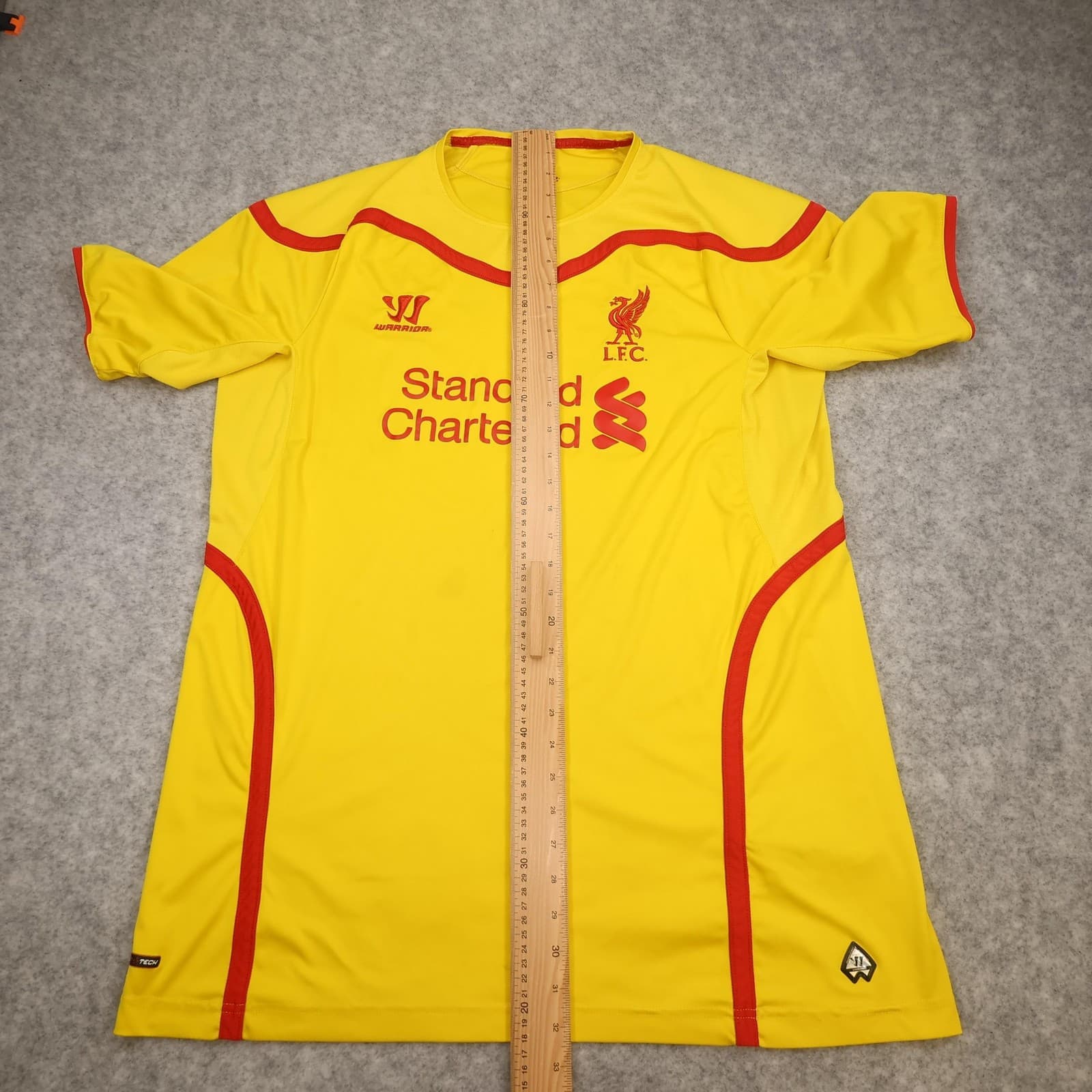 Liverpool Away Shirt Mens 2XL Yellow Away 2014 2015 Warrior Soccer Jersey photo 15