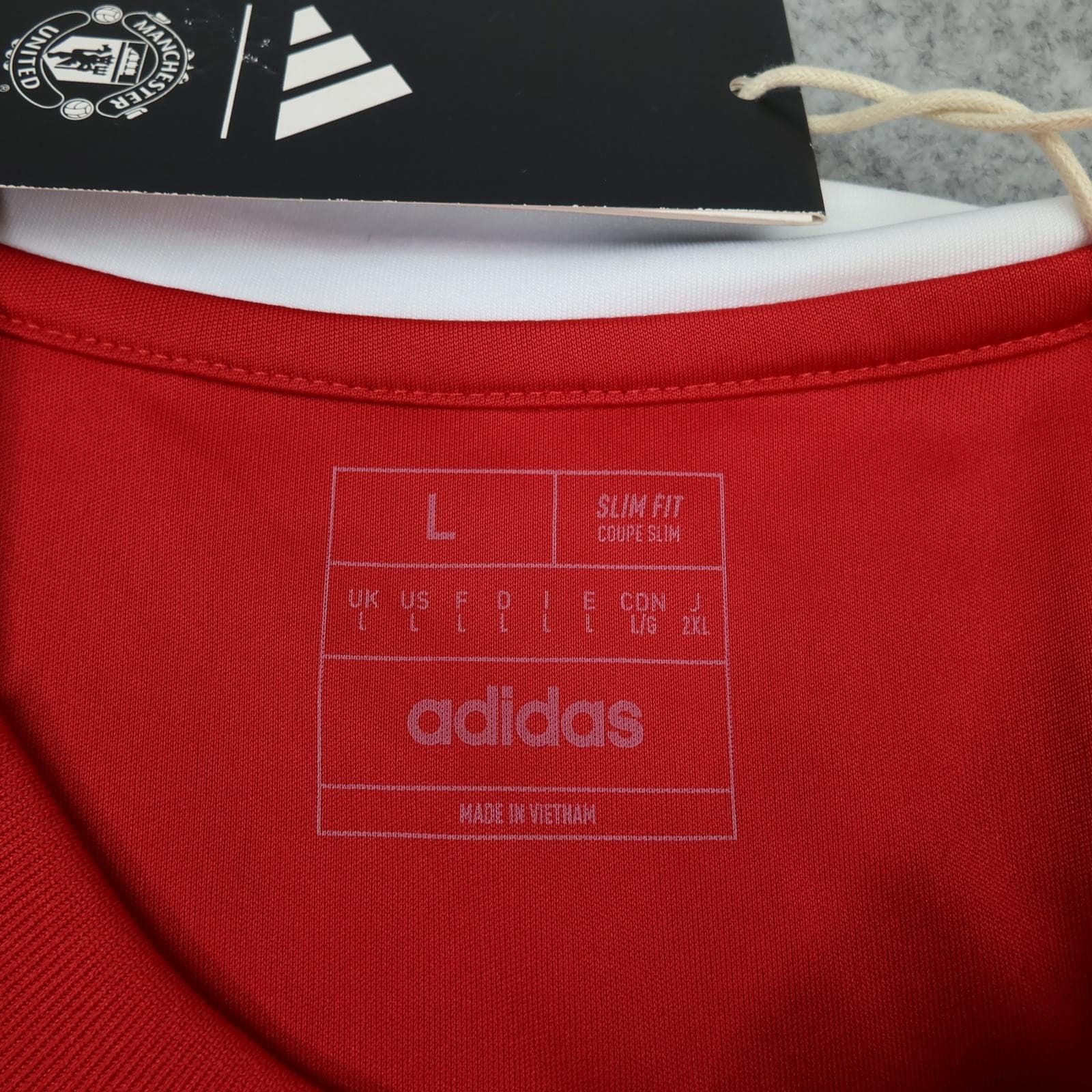 Manchester United Shirt Mens Large Red Home 2024 2025 Adidas Soccer Jersey photo 7