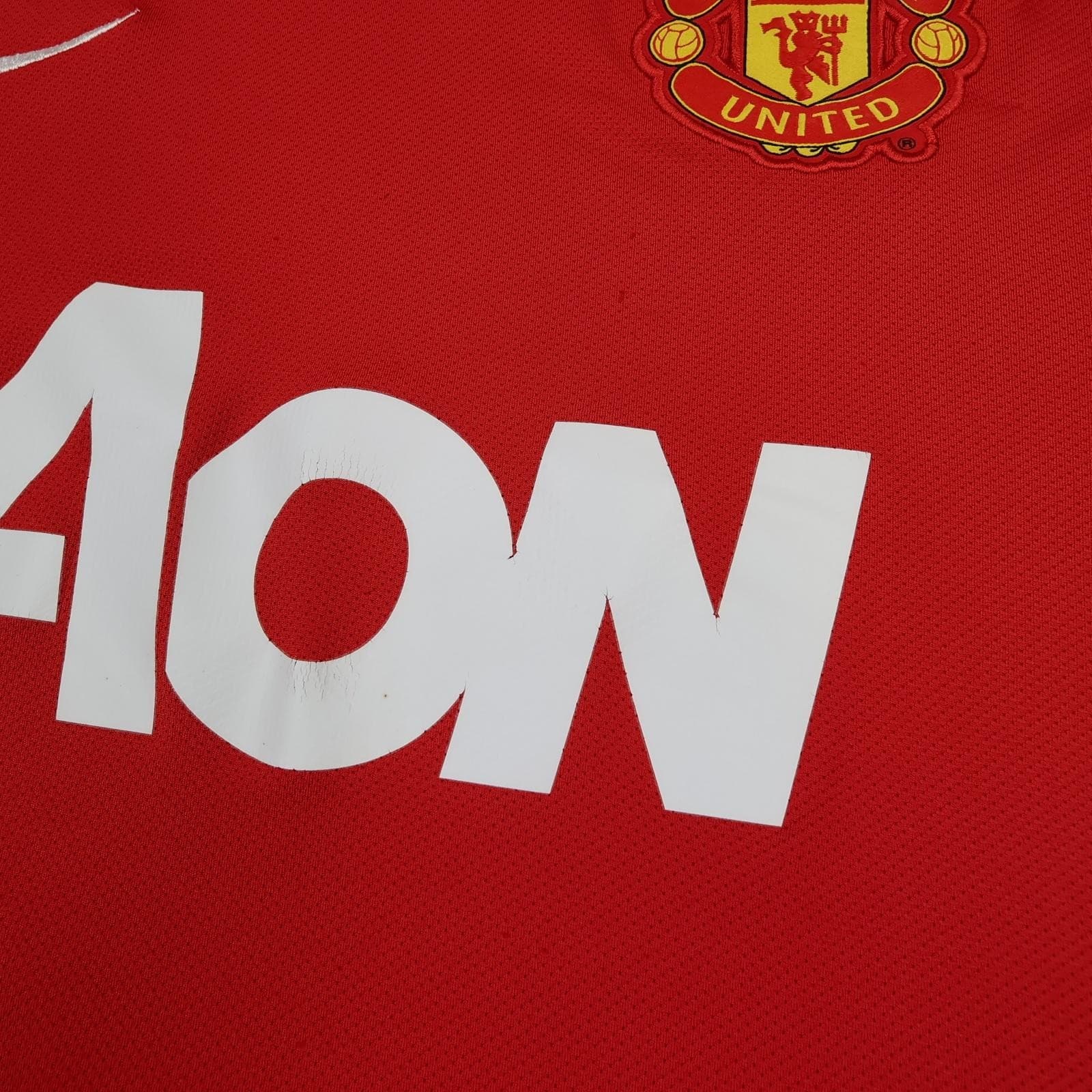 Manchester United Shirt Mens Large Red Home 2011 2012 Football Nike AON Jersey photo 5