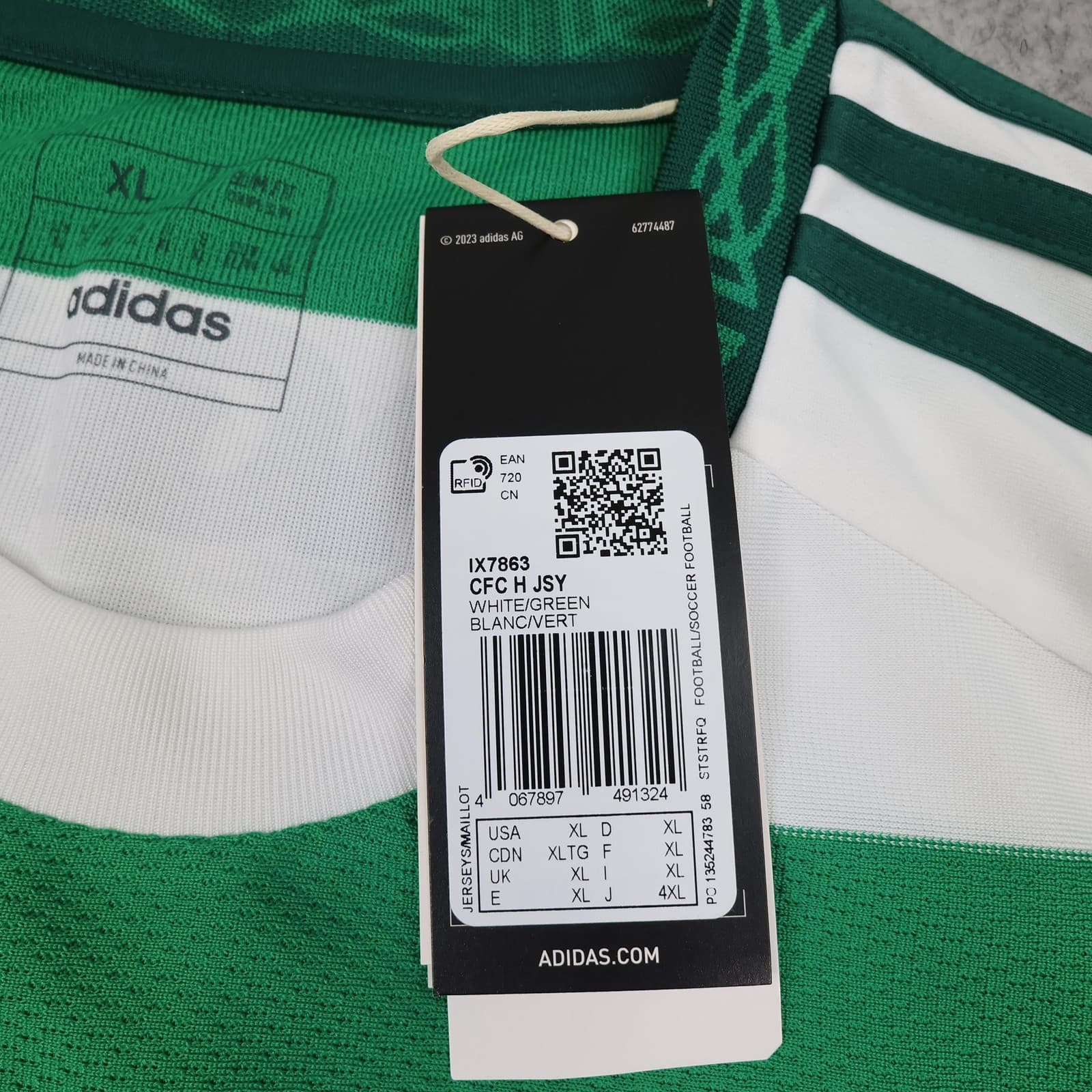 Celtic Shirt Mens XL Green White Home 2024 2025 Football Adidas Soccer Jersey photo 6