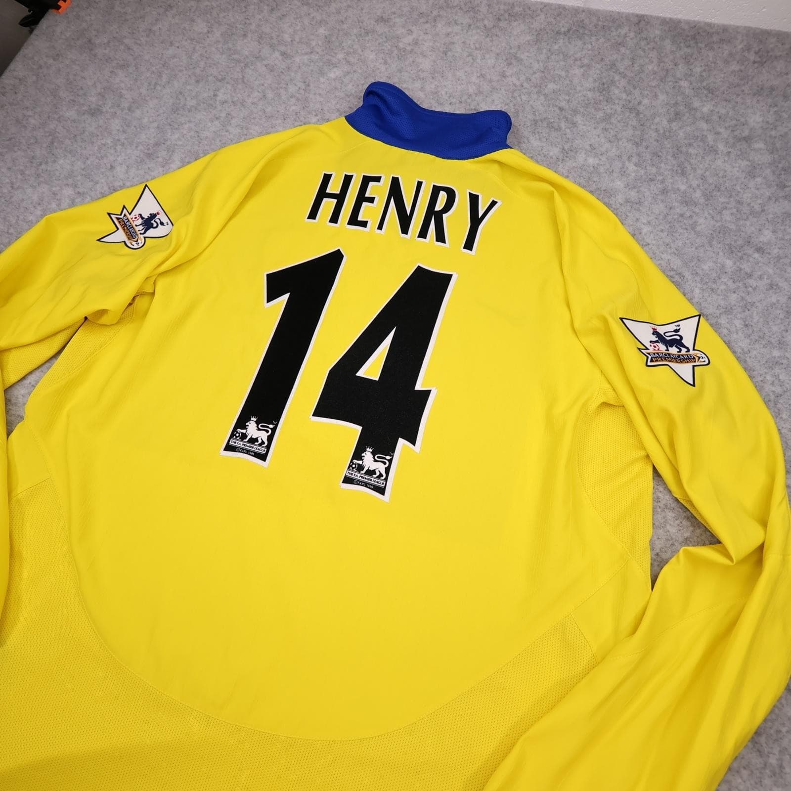 Arsenal Away Shirt XL Long Sleeve Yellow 2002 2004 Nike Henry 14 Soccer Jersey photo 10