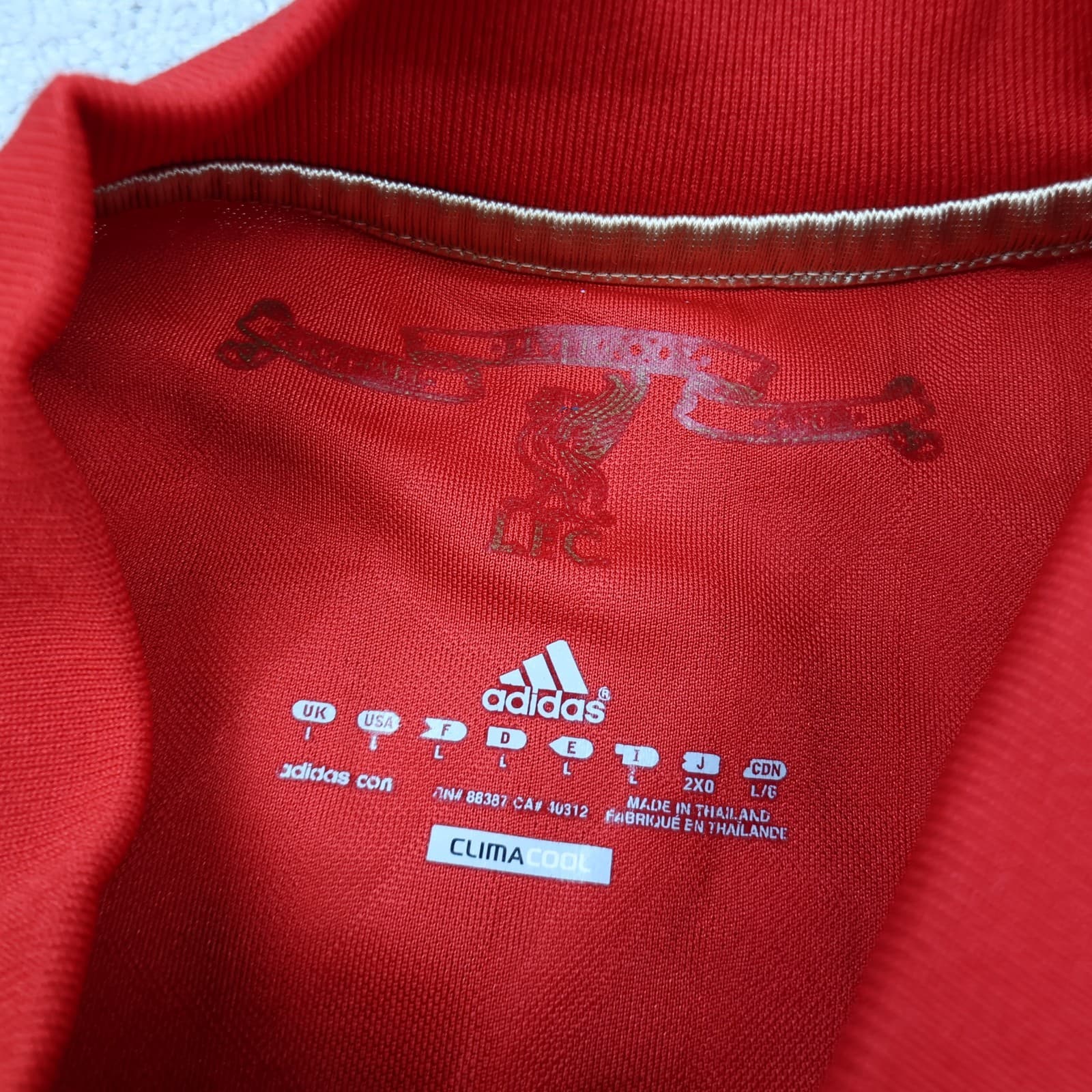 Liverpool Shirt Large Red Home Kit 2010 2011 2012 Adidas Soccer Jersey Suarez 7 photo 7