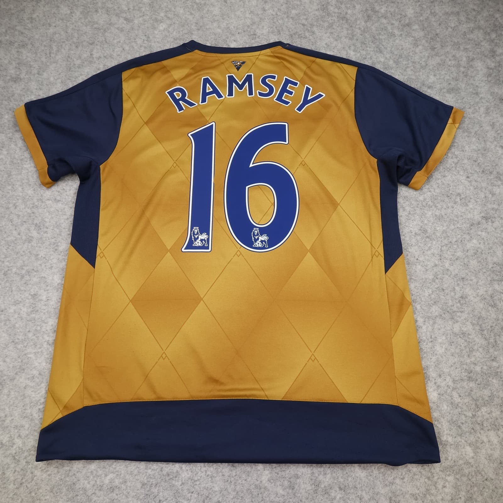 Arsenal Football Shirt Mens Away Gold 2015 2016 PUMA Ramsey 16 Football