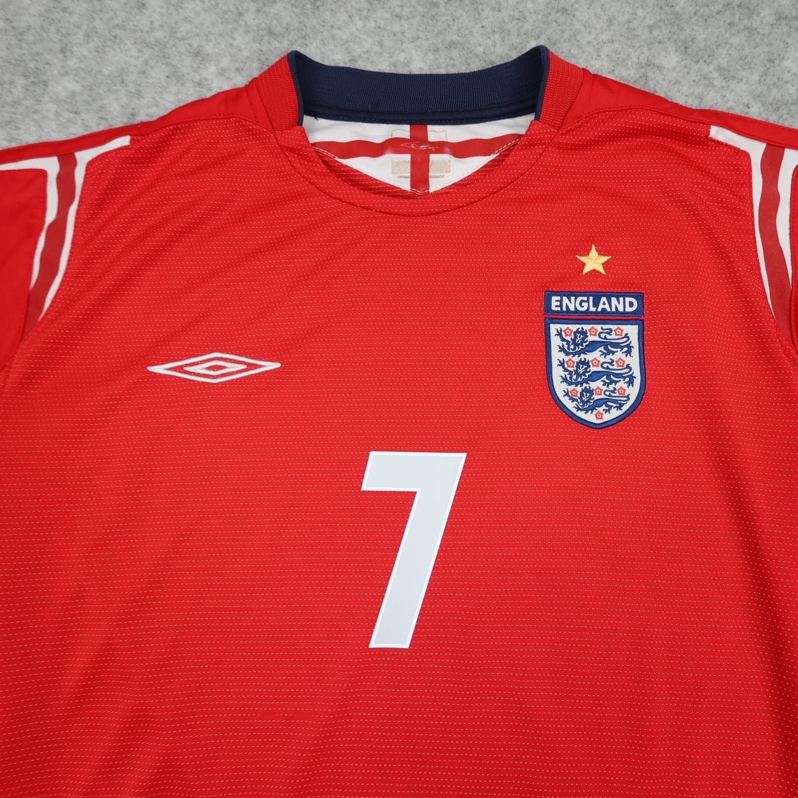 Vintage England Away Shirt Mens XL Red 2004 2006 Umbro Beckham Jersey photo 6