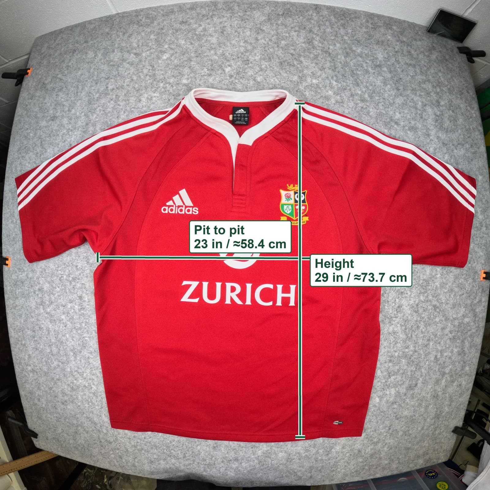 British and Irish Lions Rugby Shirt Large Red Home 2005 adidas New Zealand 2005 photo 5