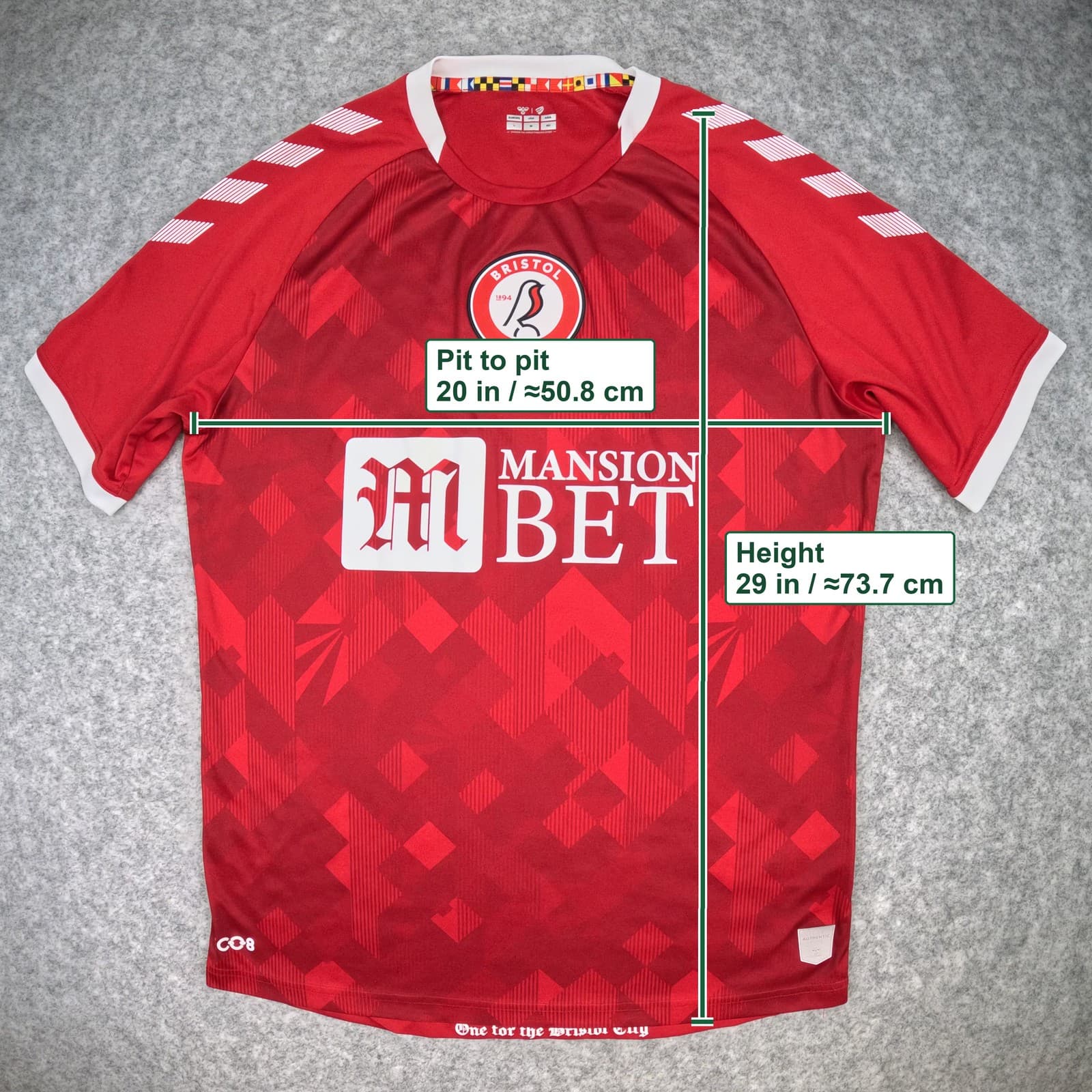 Bristol City Football Shirt Large Red Home 2021 22 hummel Soccer Jersey photo 4