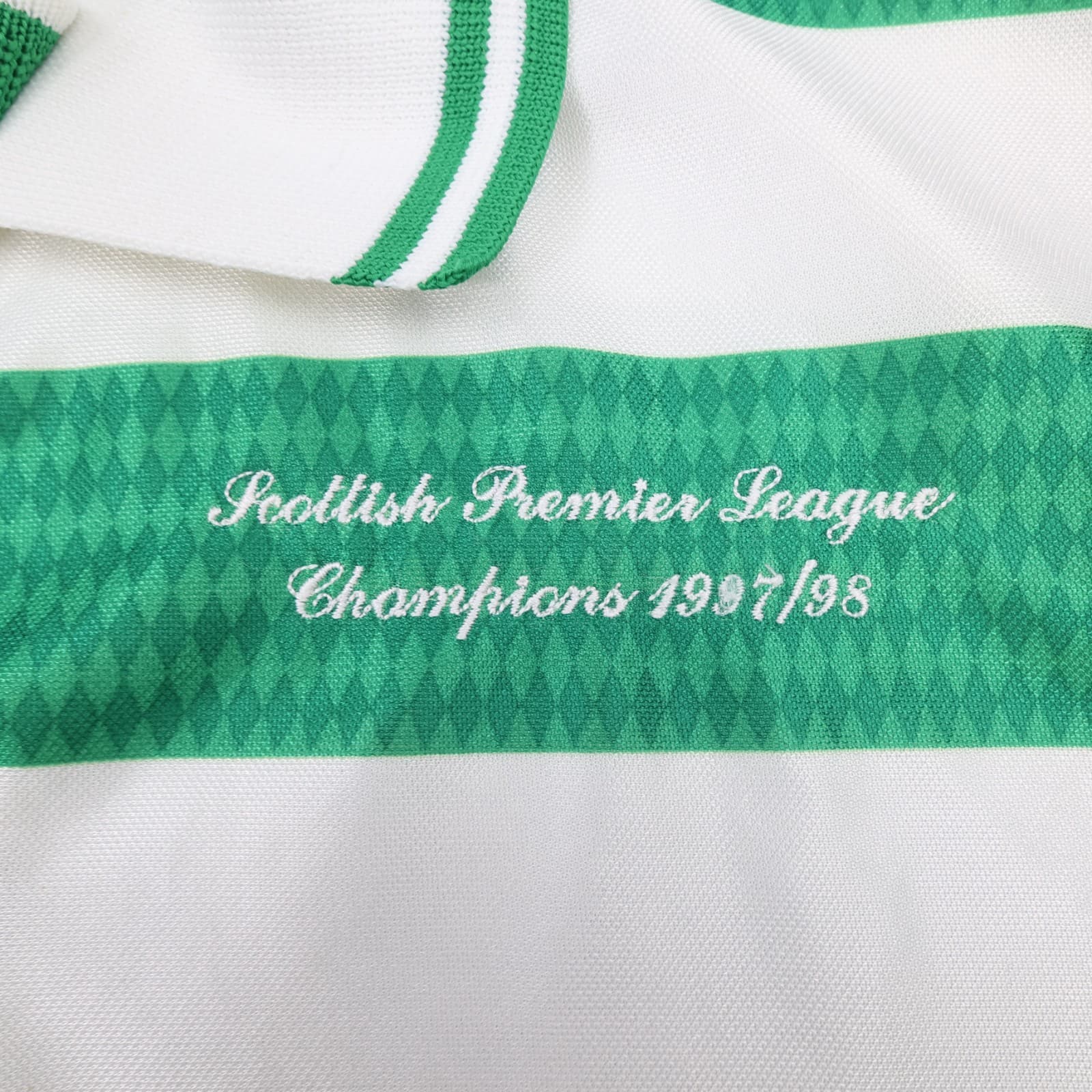 Celtic Football Shirt Extra Large Green Striped Home Kit 1997 1998 Umbro Jersey photo 6