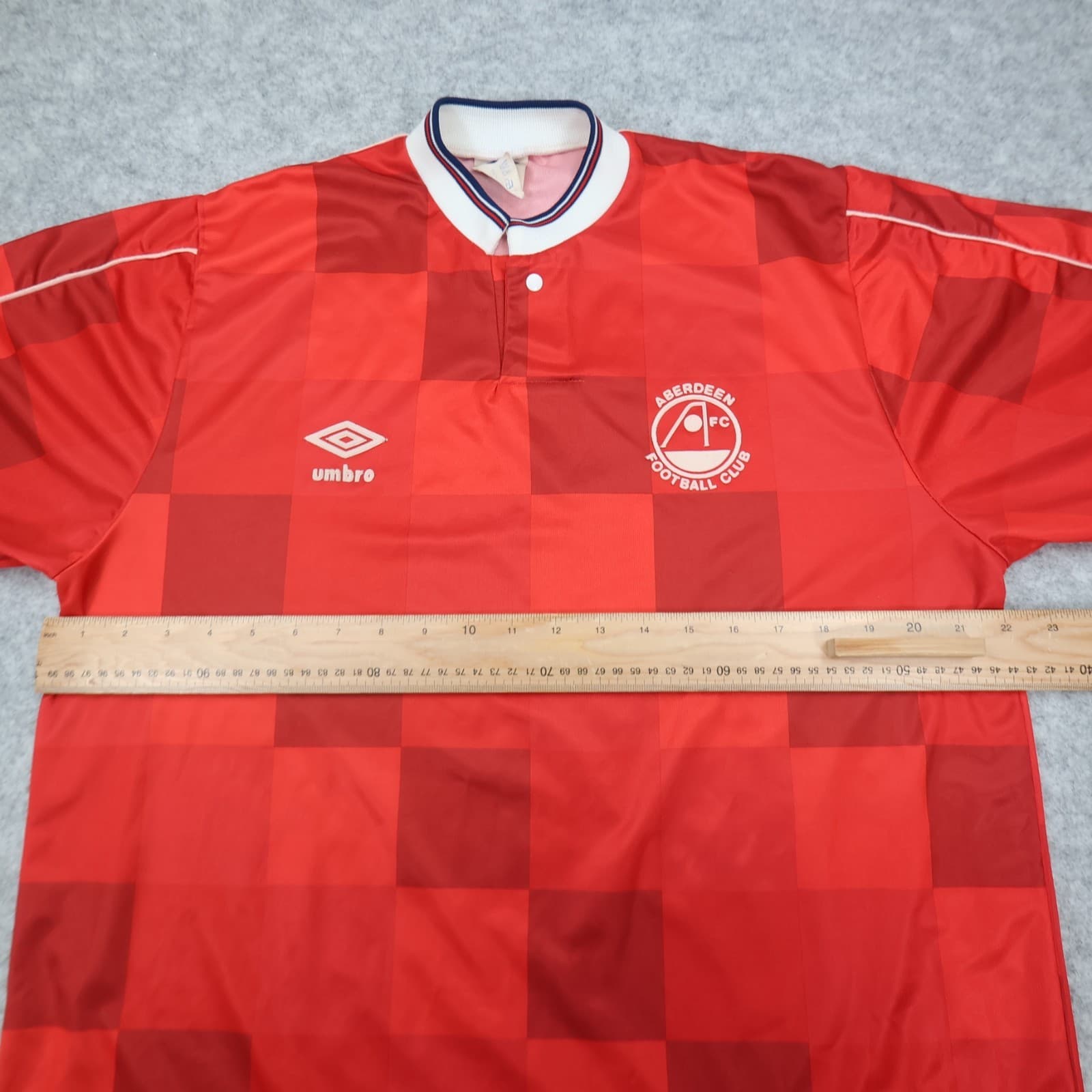 Vintage Aberdeen Football Shirt Large Home Kit 1987 1990 Umbro Jersey Rare 42" photo 6