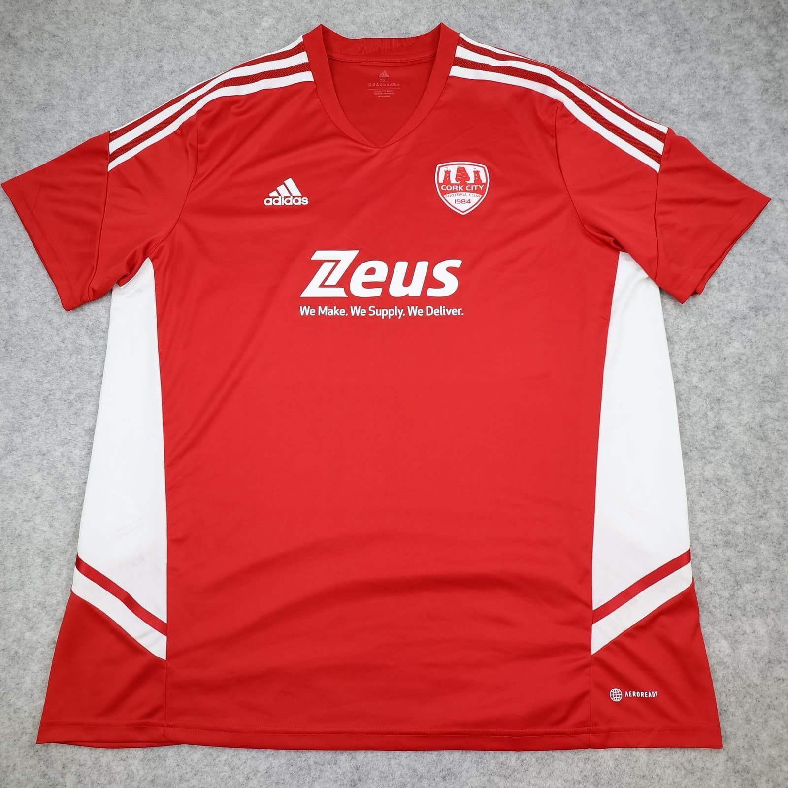 Cork City FC Shirt Mens 2XL Red Away 2023 Football Adidas Zeus Soccer Jersey