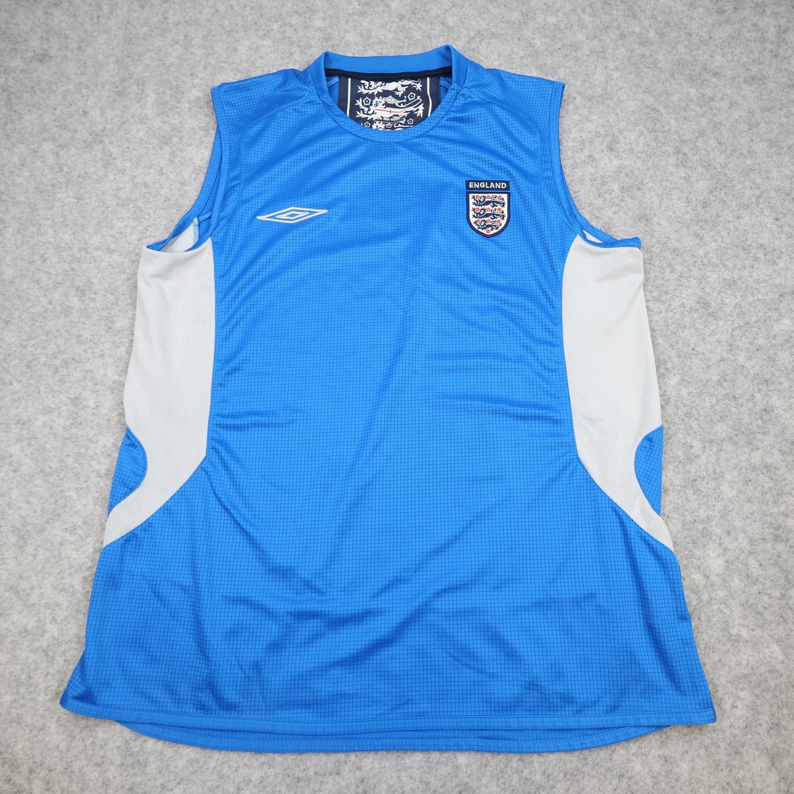 England Training Shirt Mens XL Blue Vest 2005 2006 Football Umbro Soccer Jersey