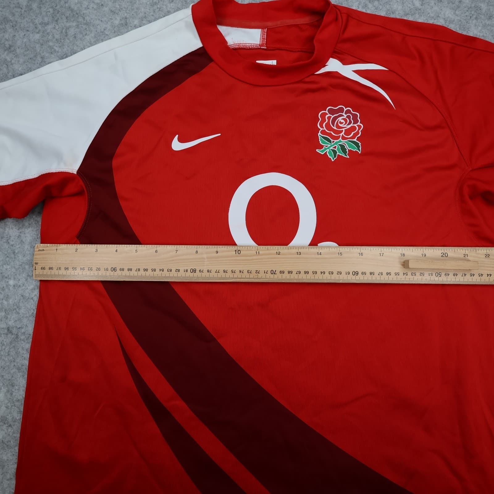 England Rugby Shirt Large Red Away Kit 2007 2008 Nike Jersey O2 photo 10