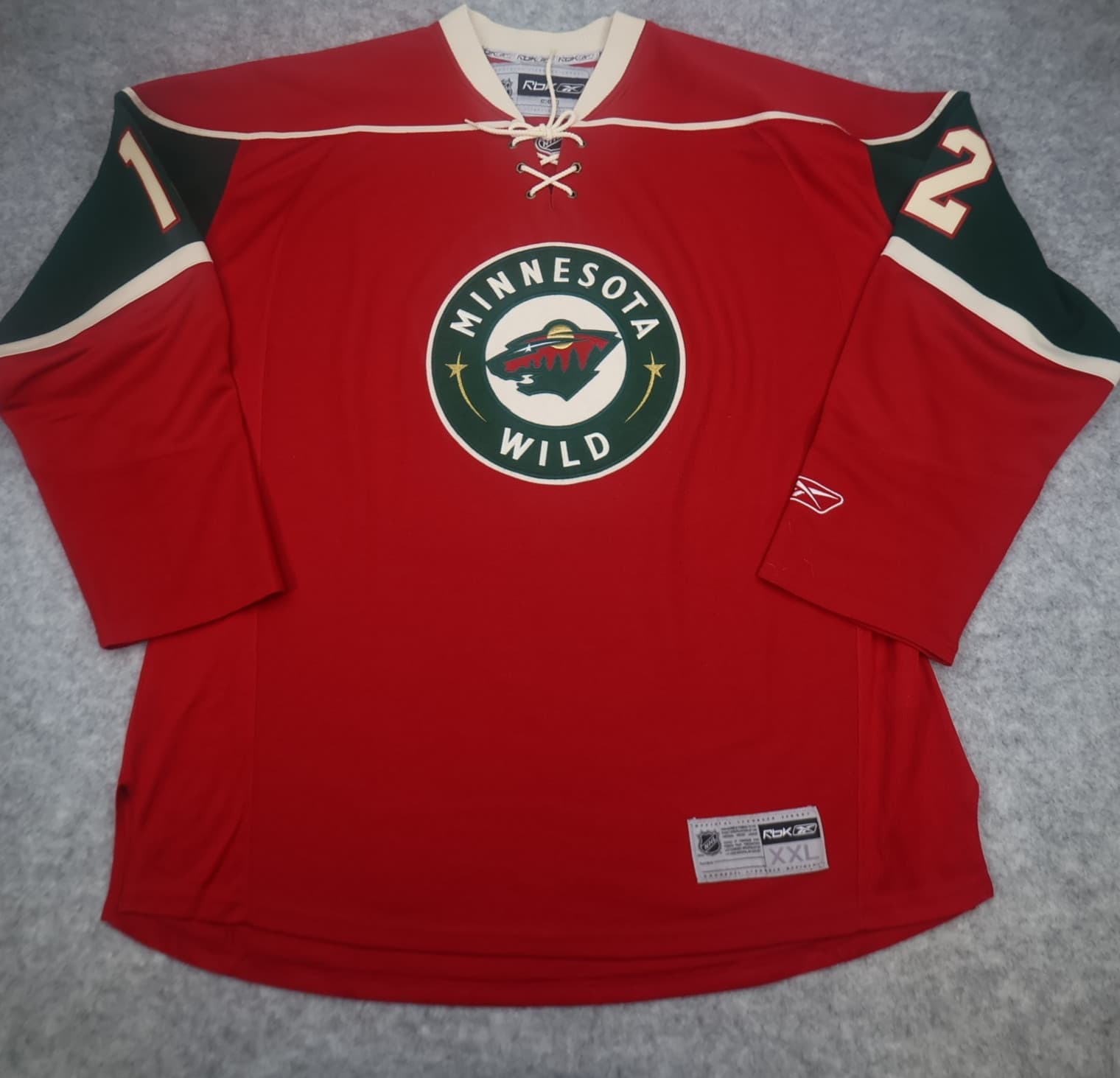 Vintage Minnesota Wild Jersey 2XL Red Reebok NHL Ice Hockey Brian Rolston Woven photo 2