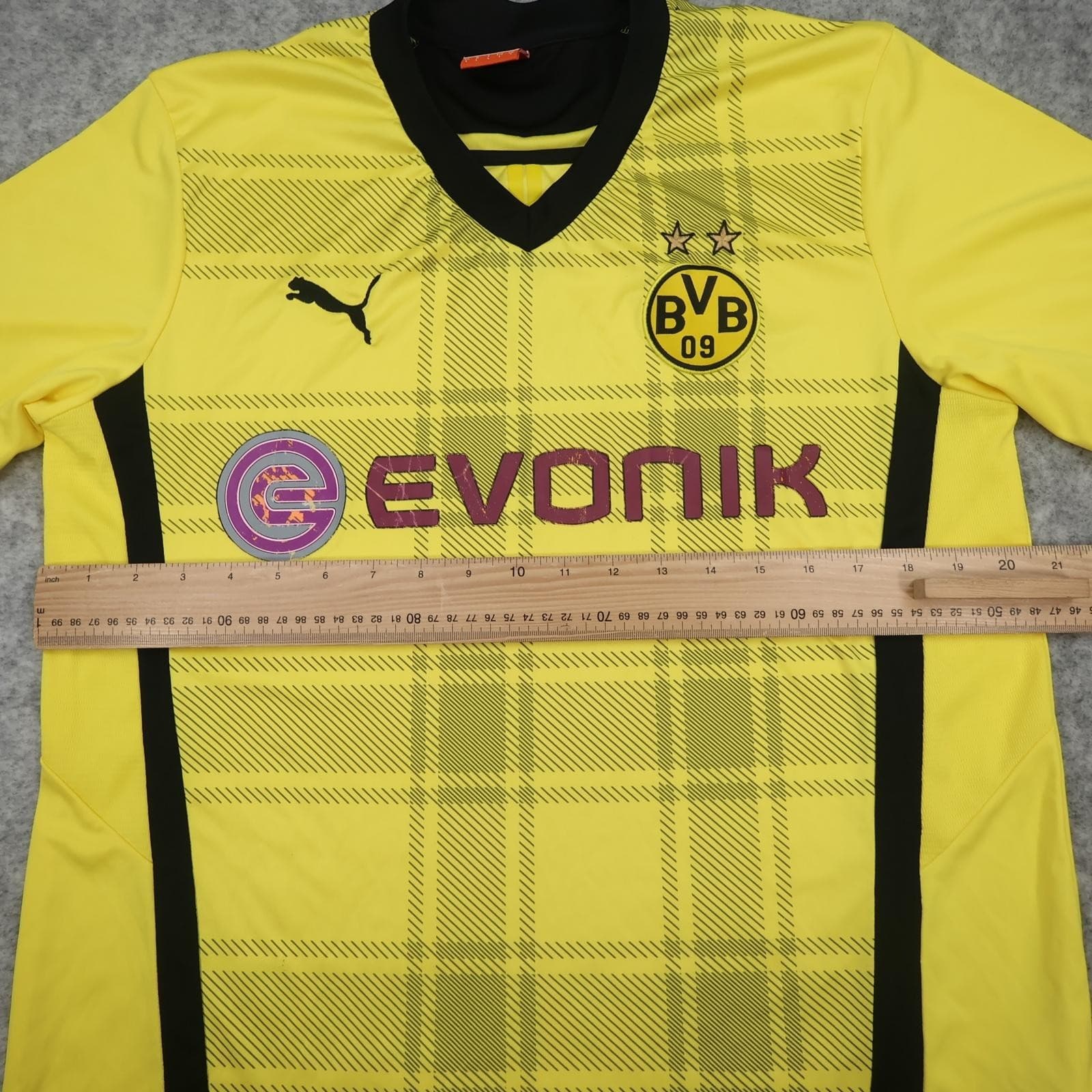 Borussia Dortmund Shirt Mens Large Yellow Home Bundesliga 2013 2014 Puma Evonik photo 12