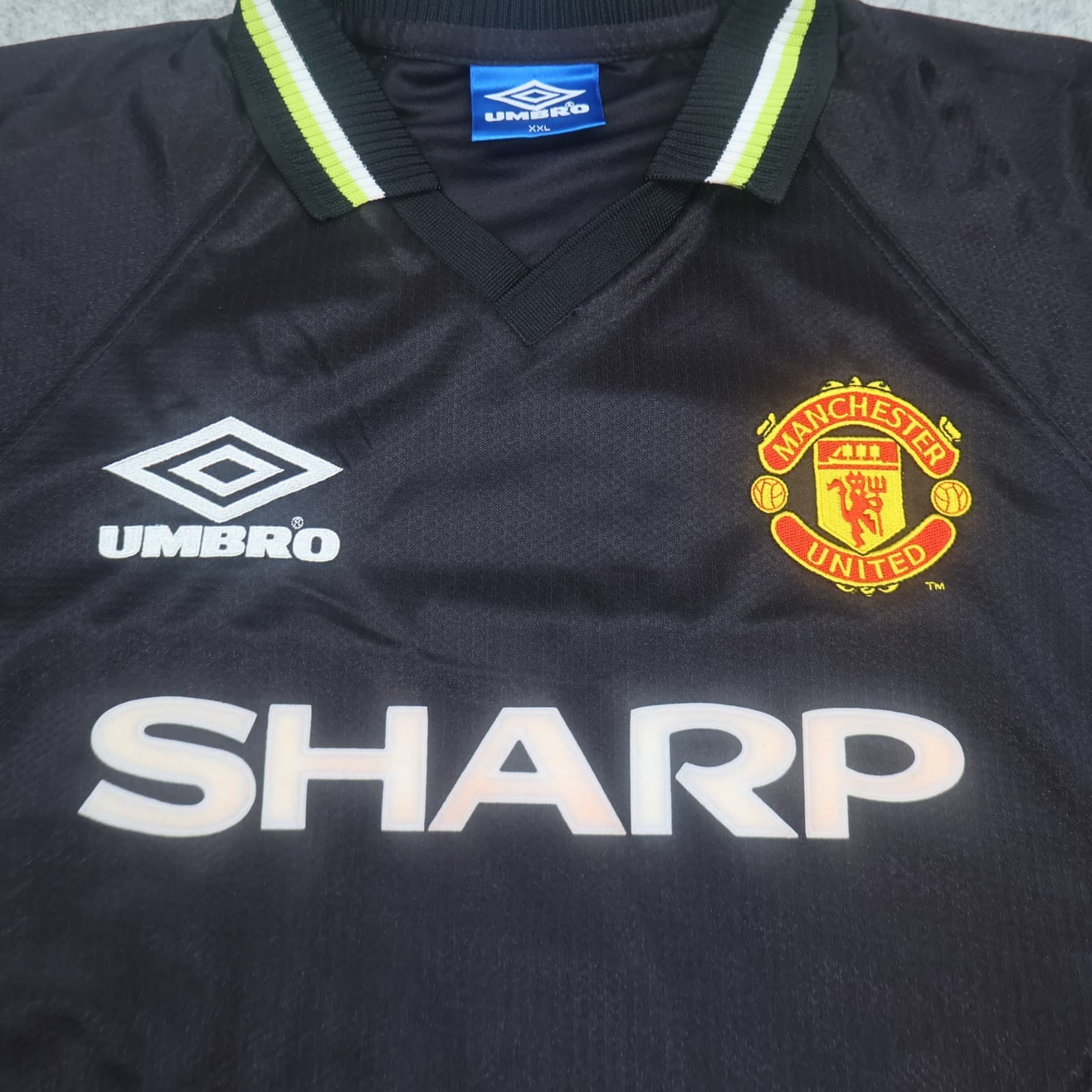 Vintage Manchester United Shirt 2XL Black Third Kit 1998 1999 Umbro Jersey XXL photo 3