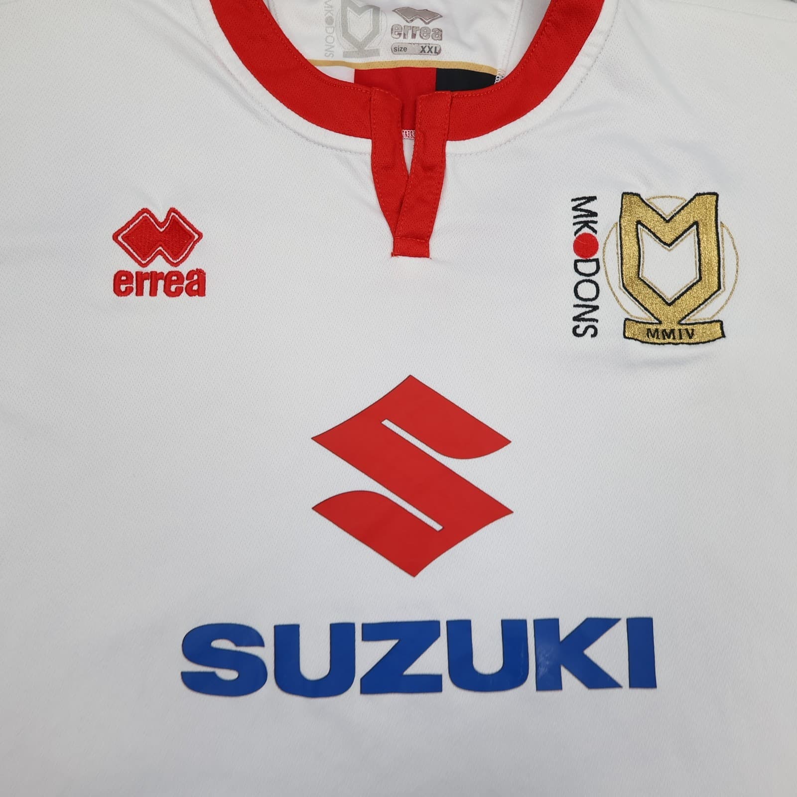 Mk Dons Shirt 2XL White 2017 2018 Errea Soccer Jersey Football Dons photo 4