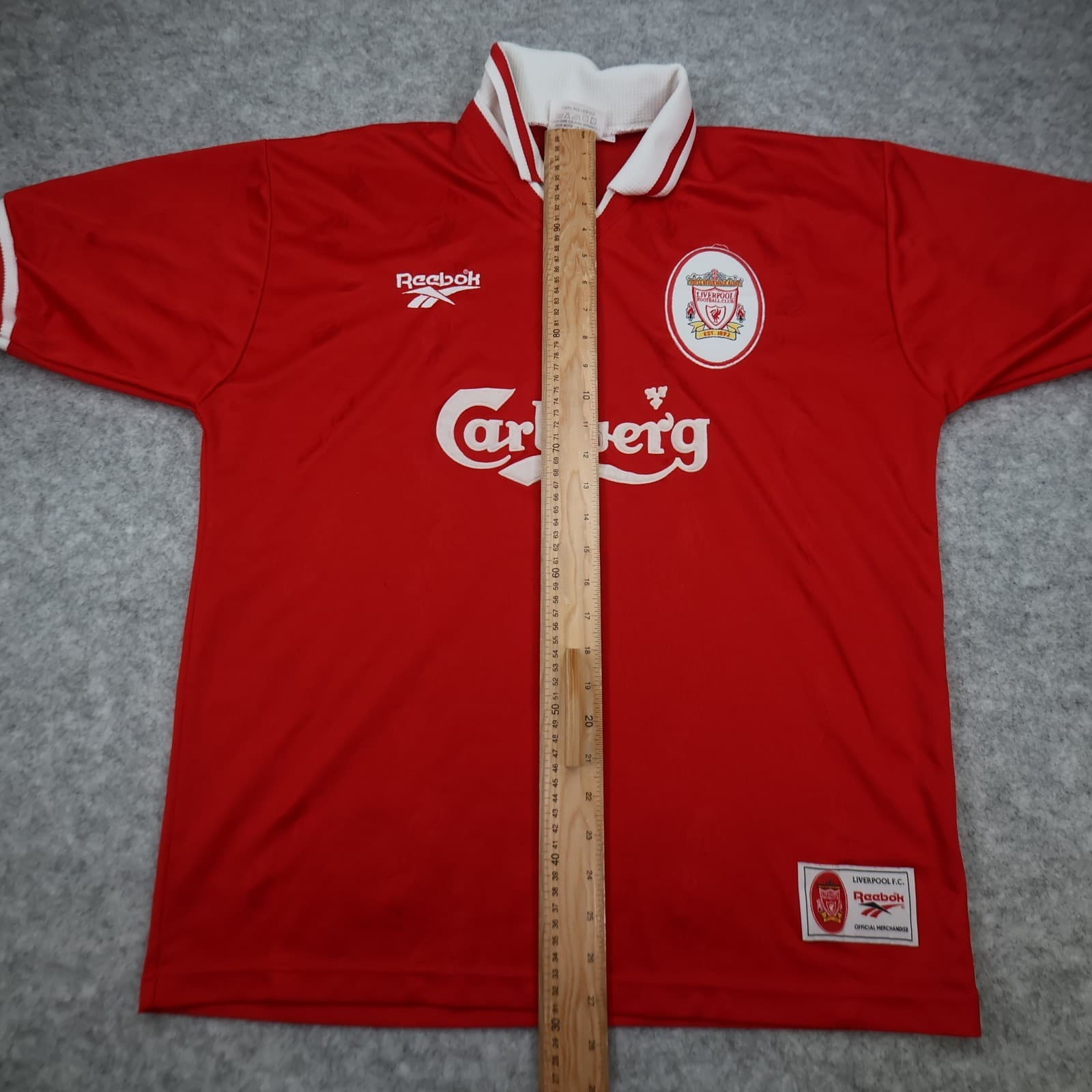 Vintage Liverpool Shirt Large Red Home Kit 1996 1997 Reebok Jersey 42/44 90s photo 14