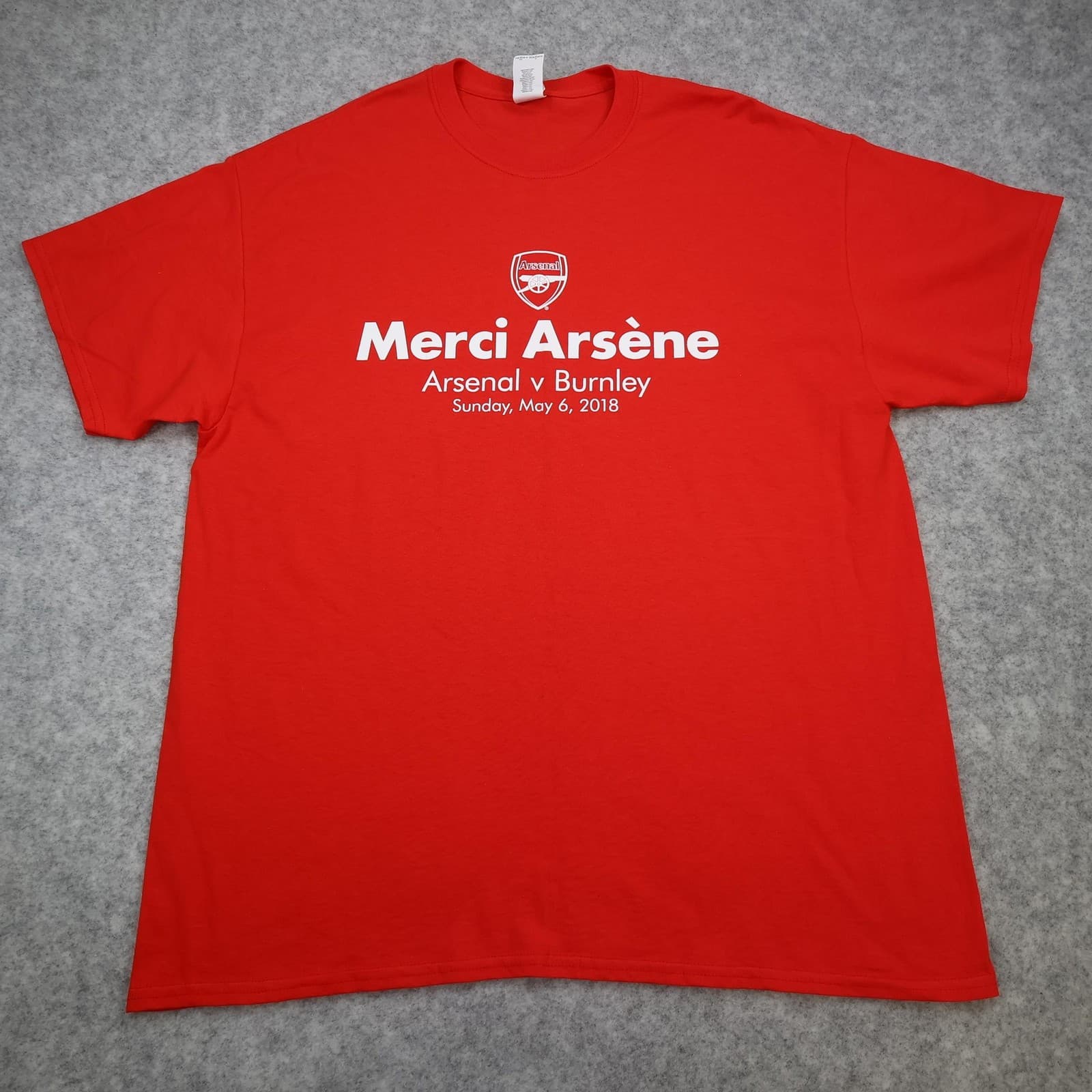 Arsenal Shirt Mens XL Red Merci Arsene Wenger Last Game 2018 Football 2018