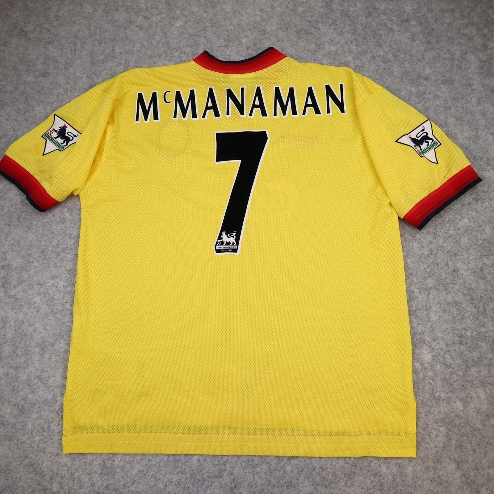 Vintage Liverpool Away Shirt Mens Large Yellow 1997 1999 Reebok Carlsberg Jersey