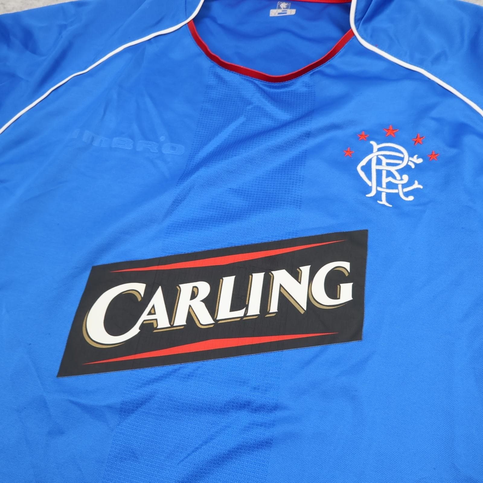 Rangers Shirt Mens 2XL Blue Home SPFL Football Umbro Carling Jersey 2005 2006 photo 3
