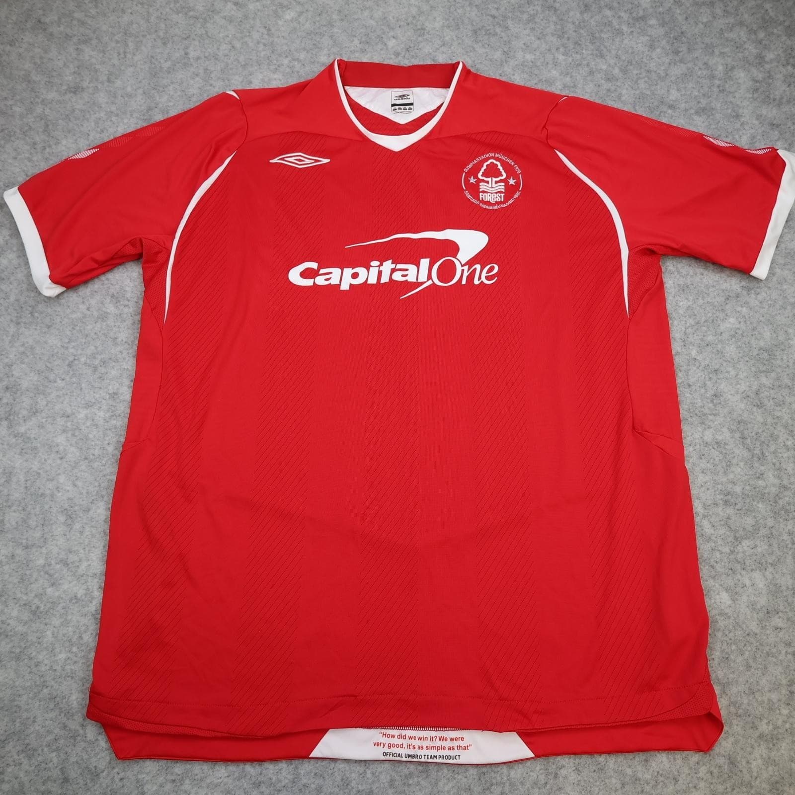 Nottingham Forest Shirt Mens 2XL Red Home 2008 2009 Umbro Capital One Jersey